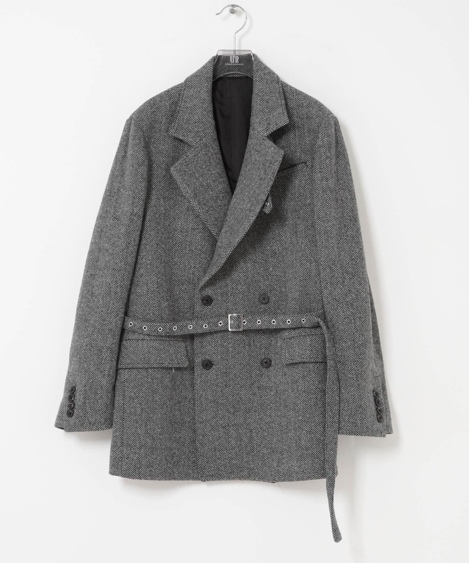 HU　77circa ジャケット 77circa make v shape tweed jacket(one brown1): アウター｜URBAN