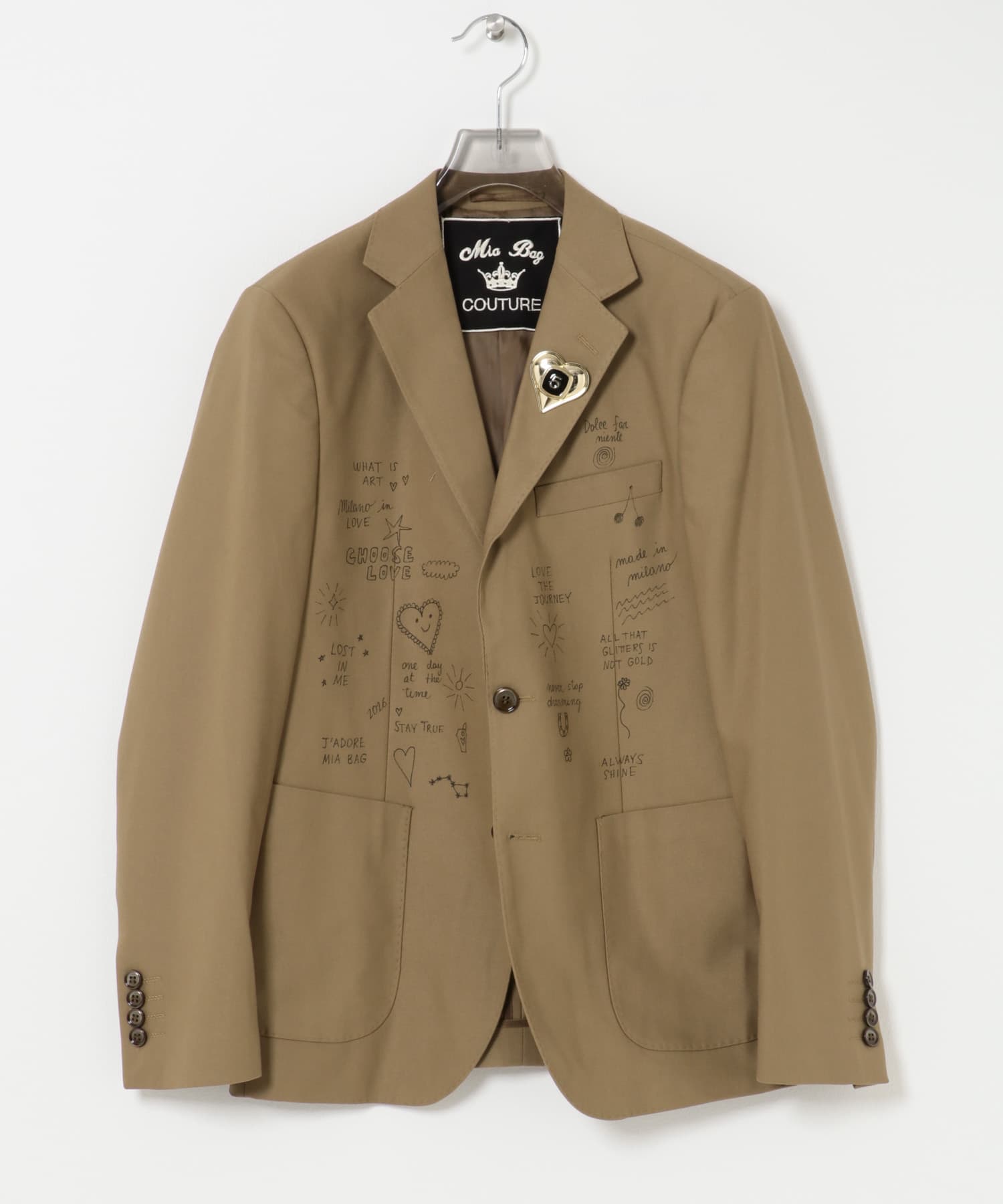 HU　77circa ジャケット 77circa make v shape tweed jacket(one brown1): アウター｜URBAN