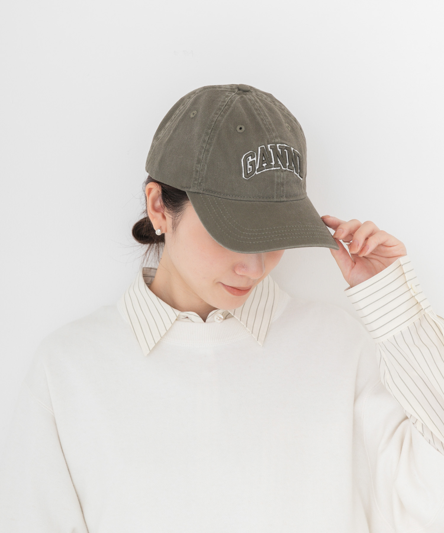 GANNI　WASHED COTTON CANVAS CAP