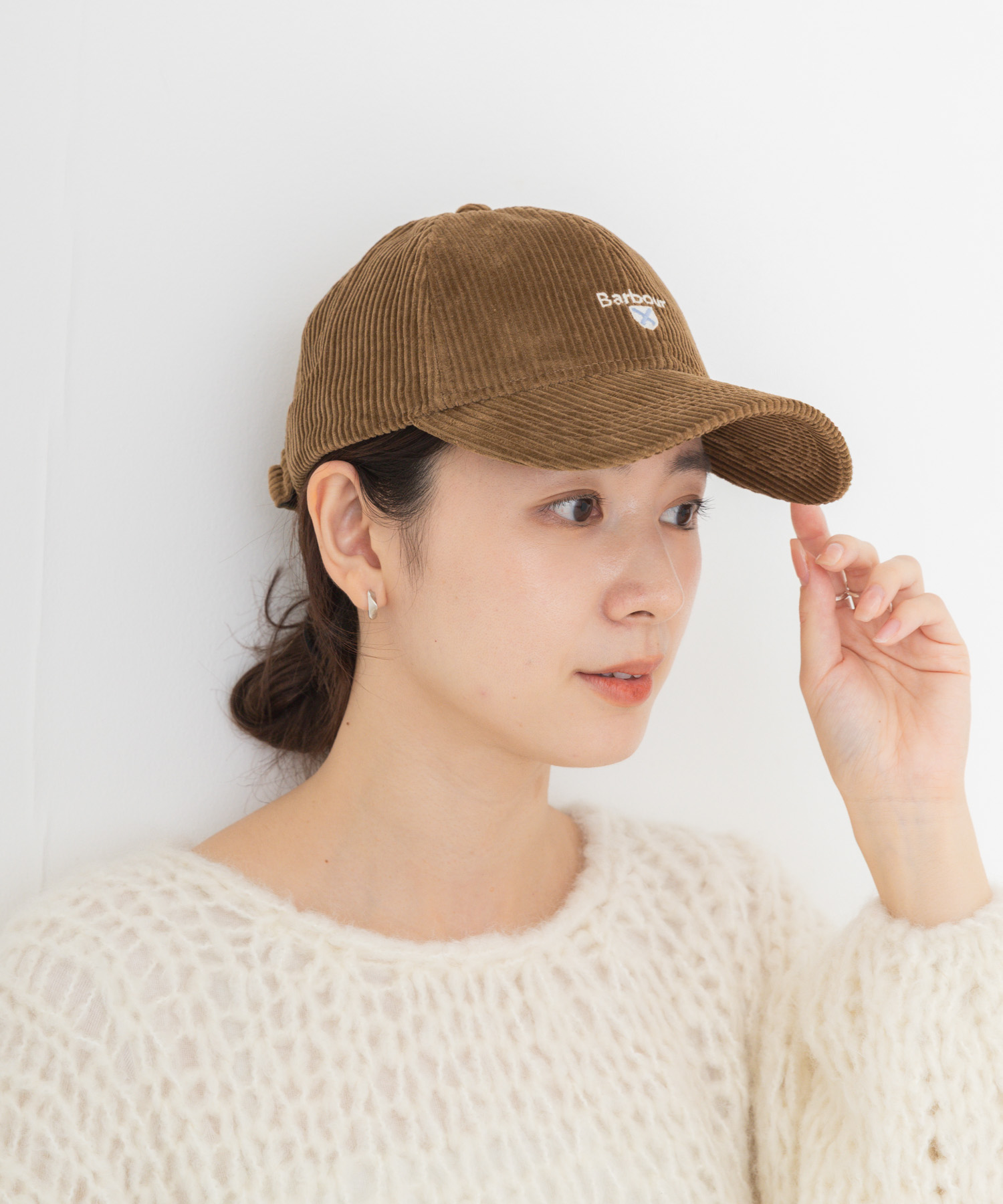 Barbour　PRESTON CORD CAP BEIGE -