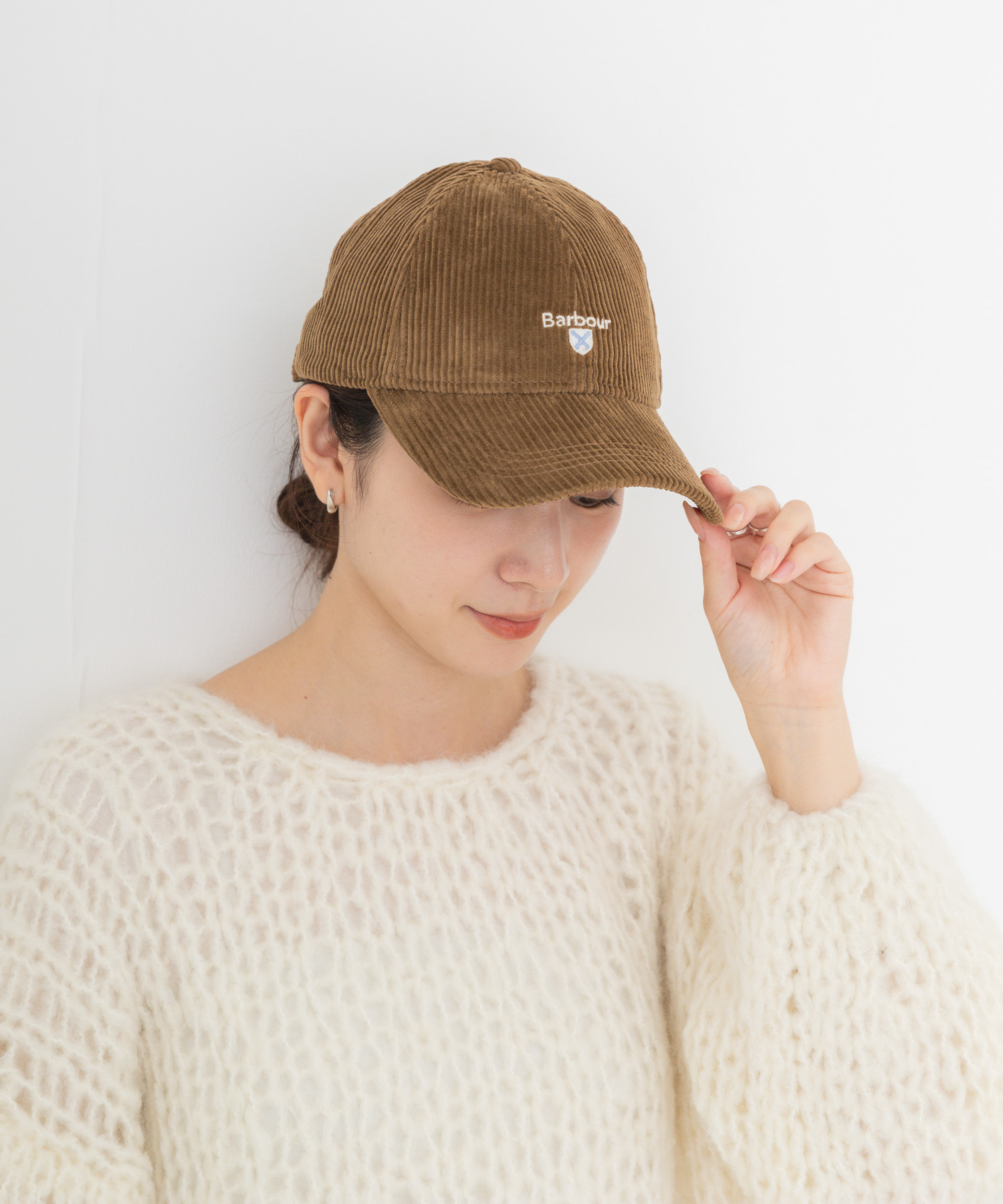 Barbour　PRESTON CORD CAP BEIGE -