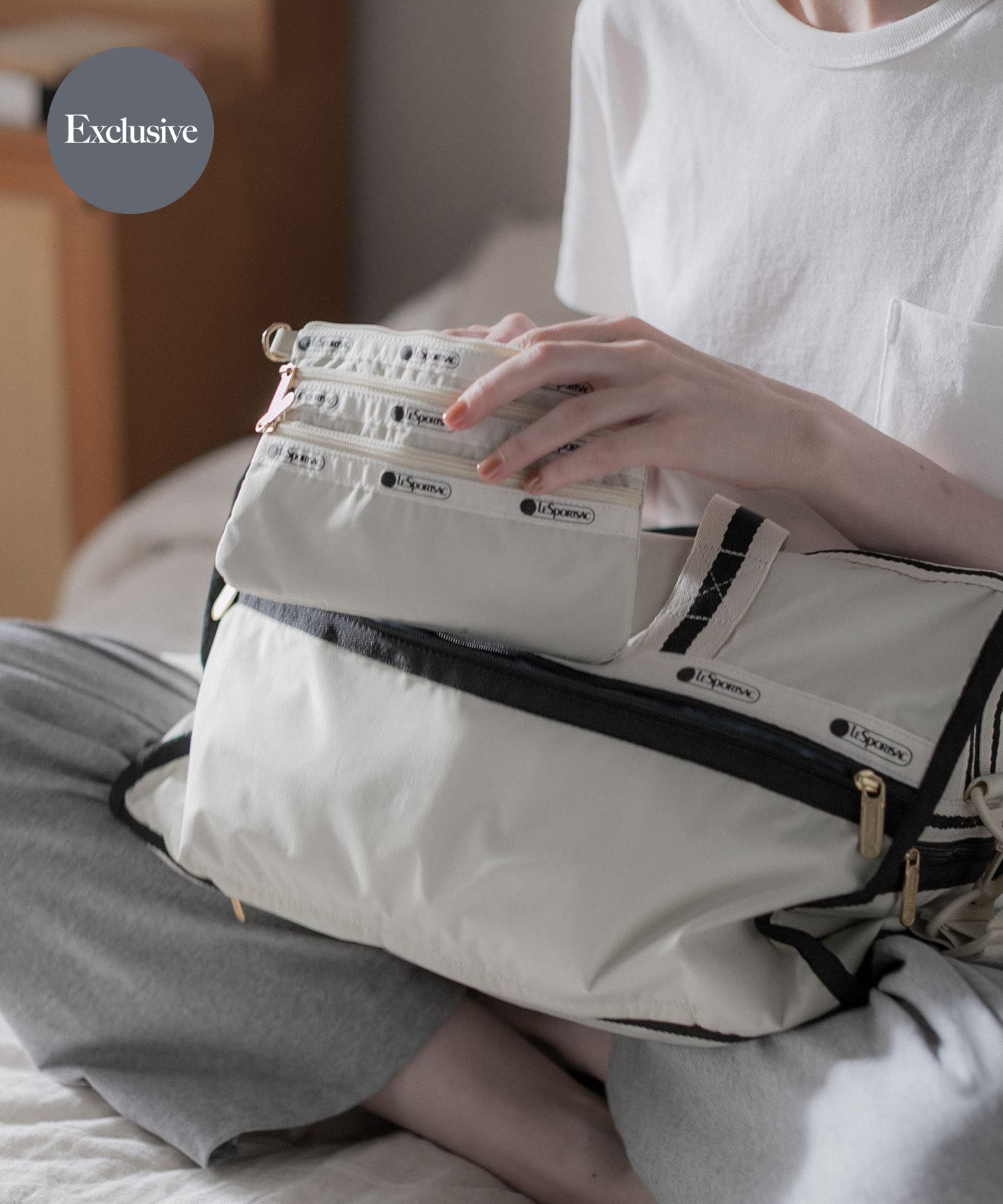 『別注』LeSportsac×URBAN RESEARCH　3ZIP COSMETIC