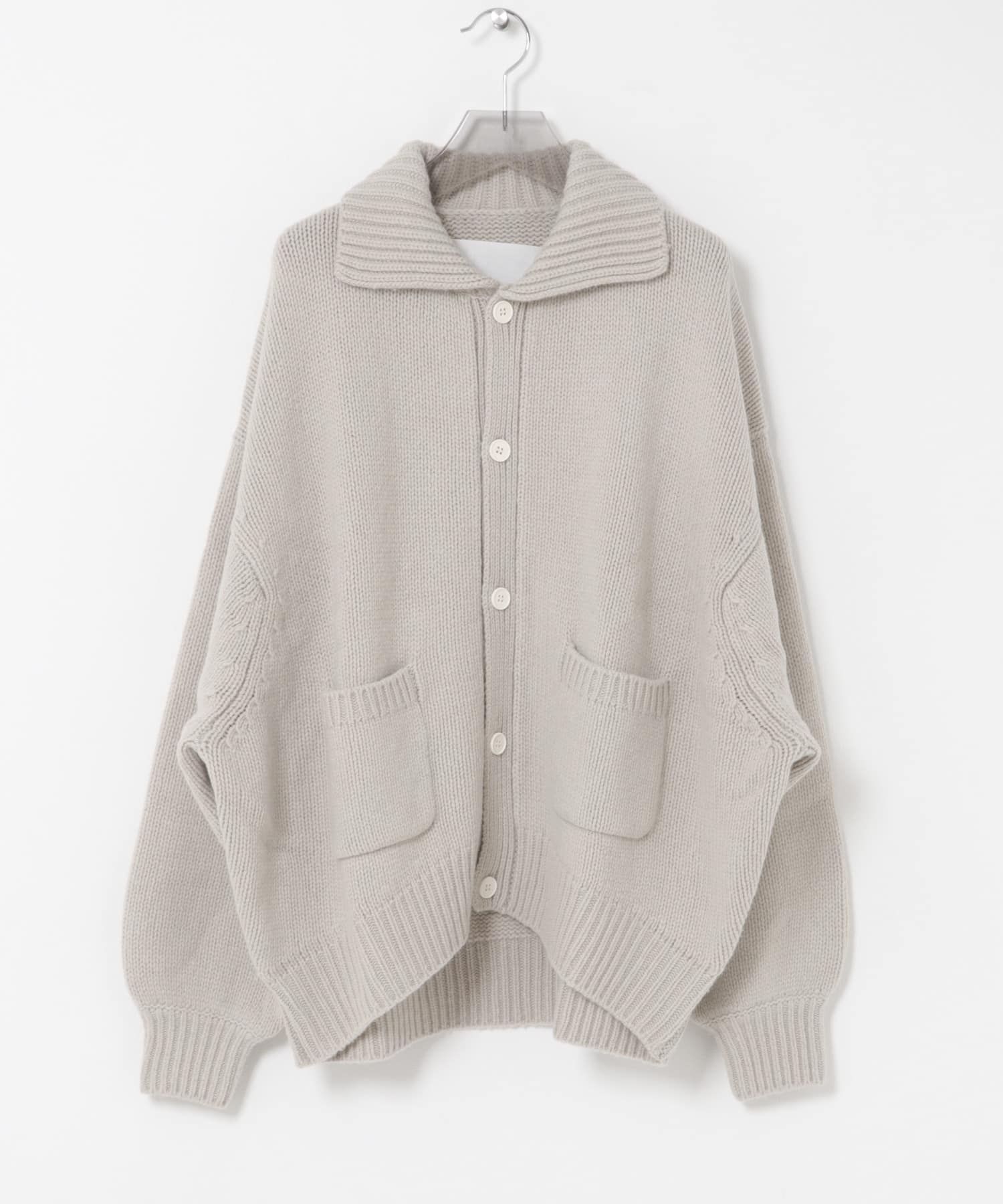 nonnotte　DRAPING KNIT CARDIGAN JACKET Raw Ecru Free