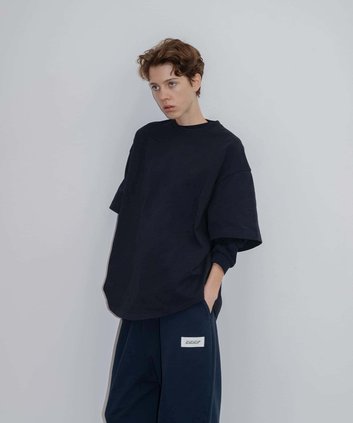 dDdDdDd　SUPER BIG ROUND SHORT-SLEEVE T-SHIRTS NAVY S