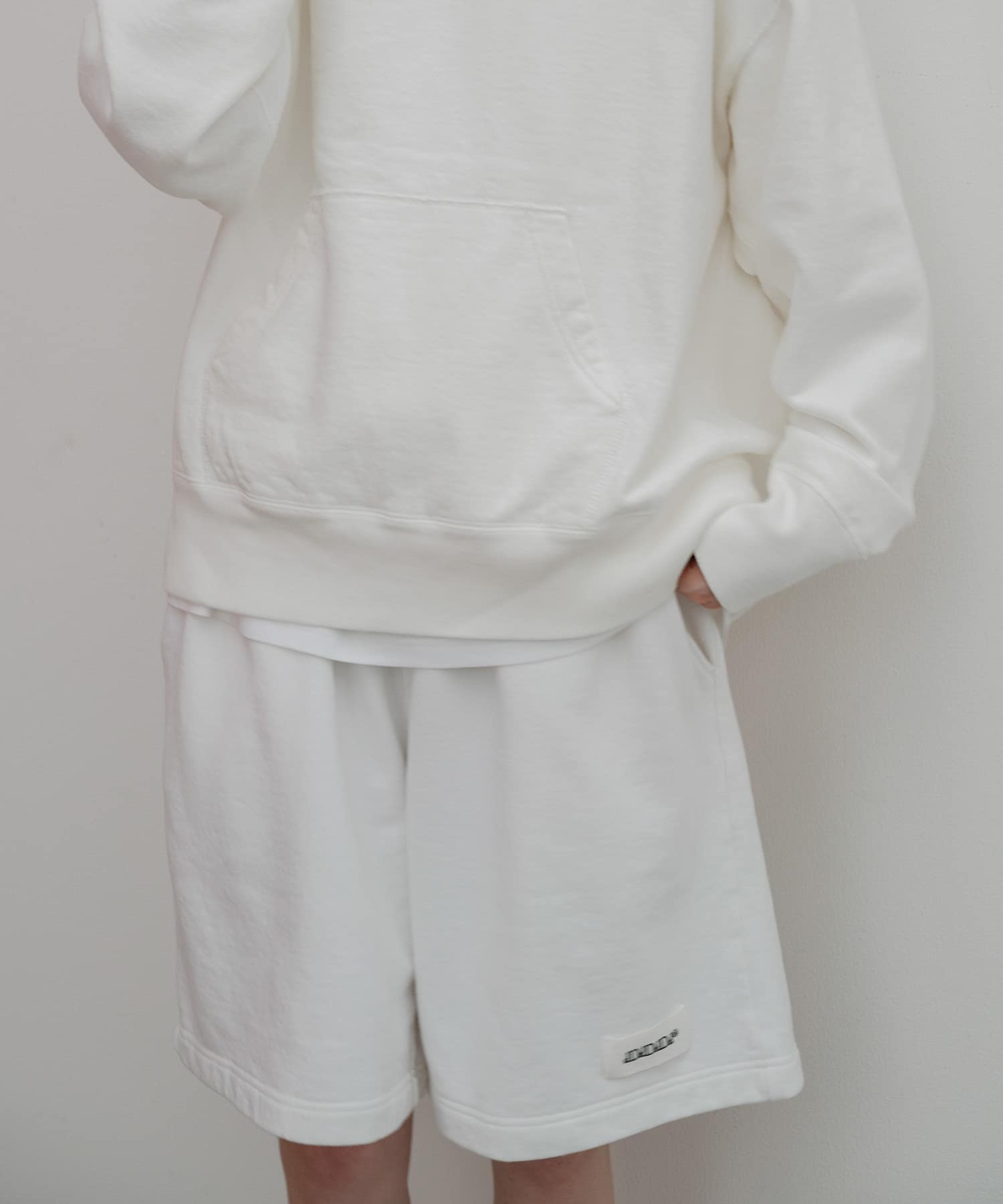 dDdDdDd　WIDE SWEAT SHORTS WHITE S