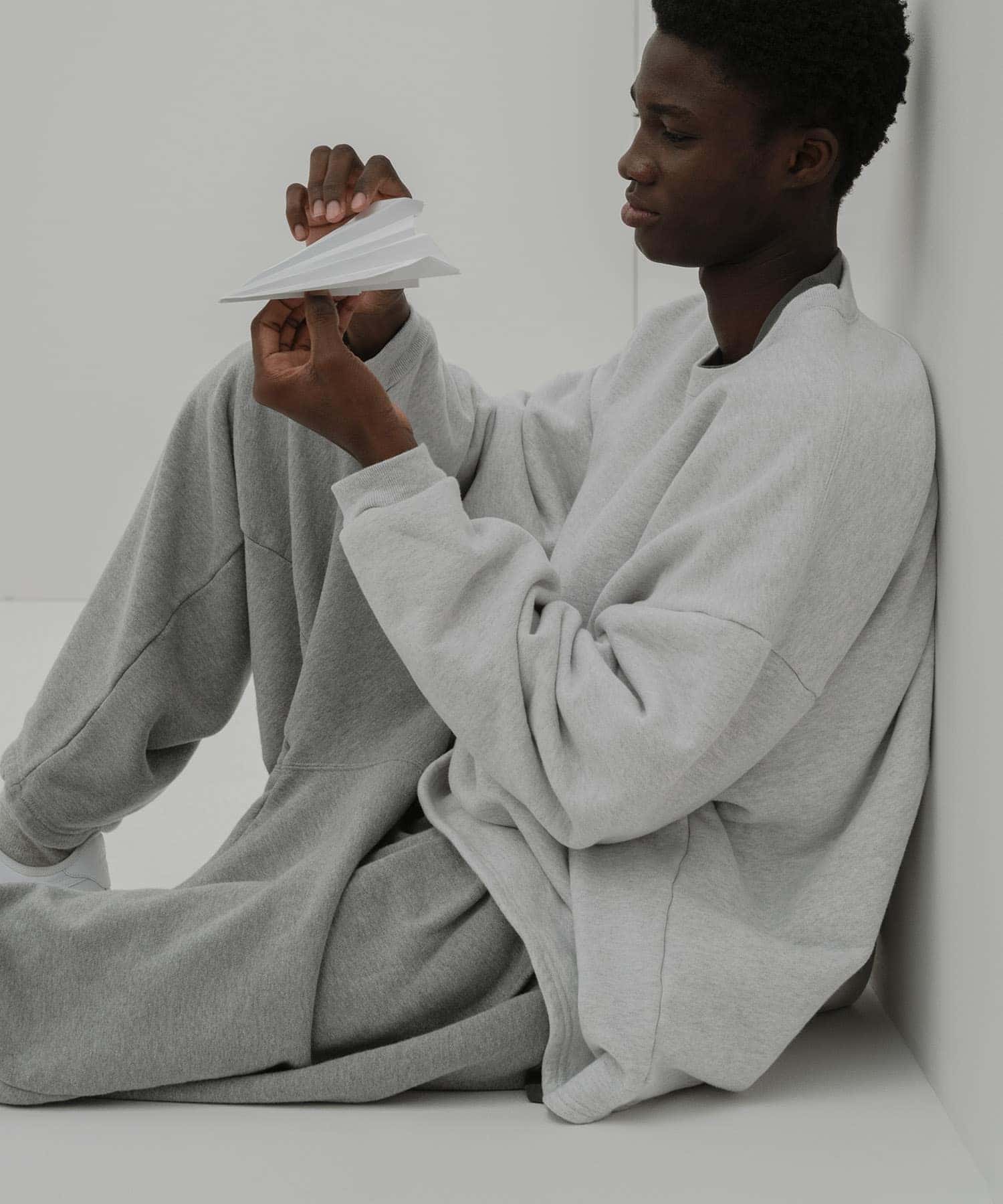 dDdDdDd　WIDE TAPERED SWEAT PANTS M.GRAY S