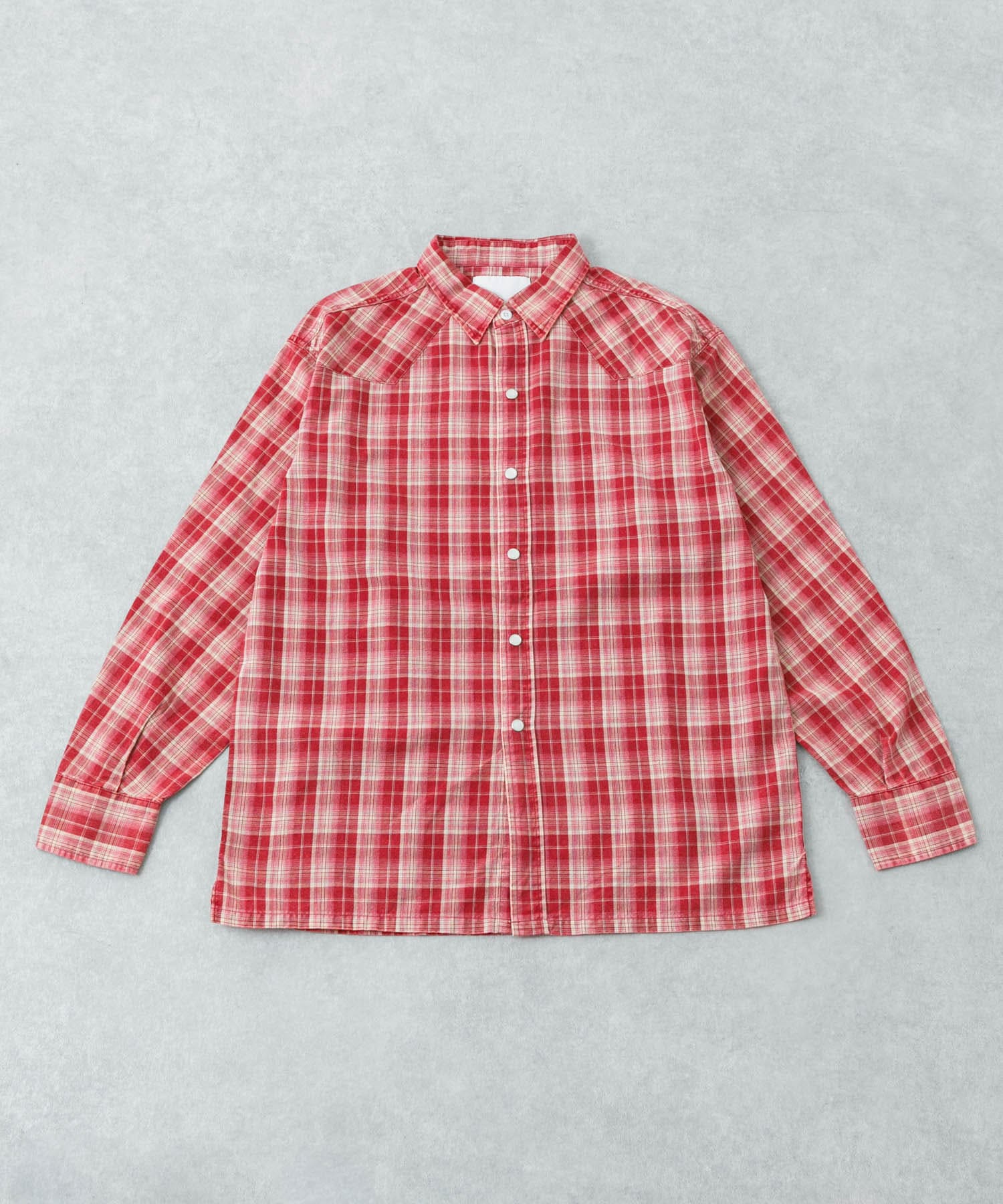 URBAN RESEARCH iD FADE CHECK WESTERN SHIRTS(M BLACK): トップス