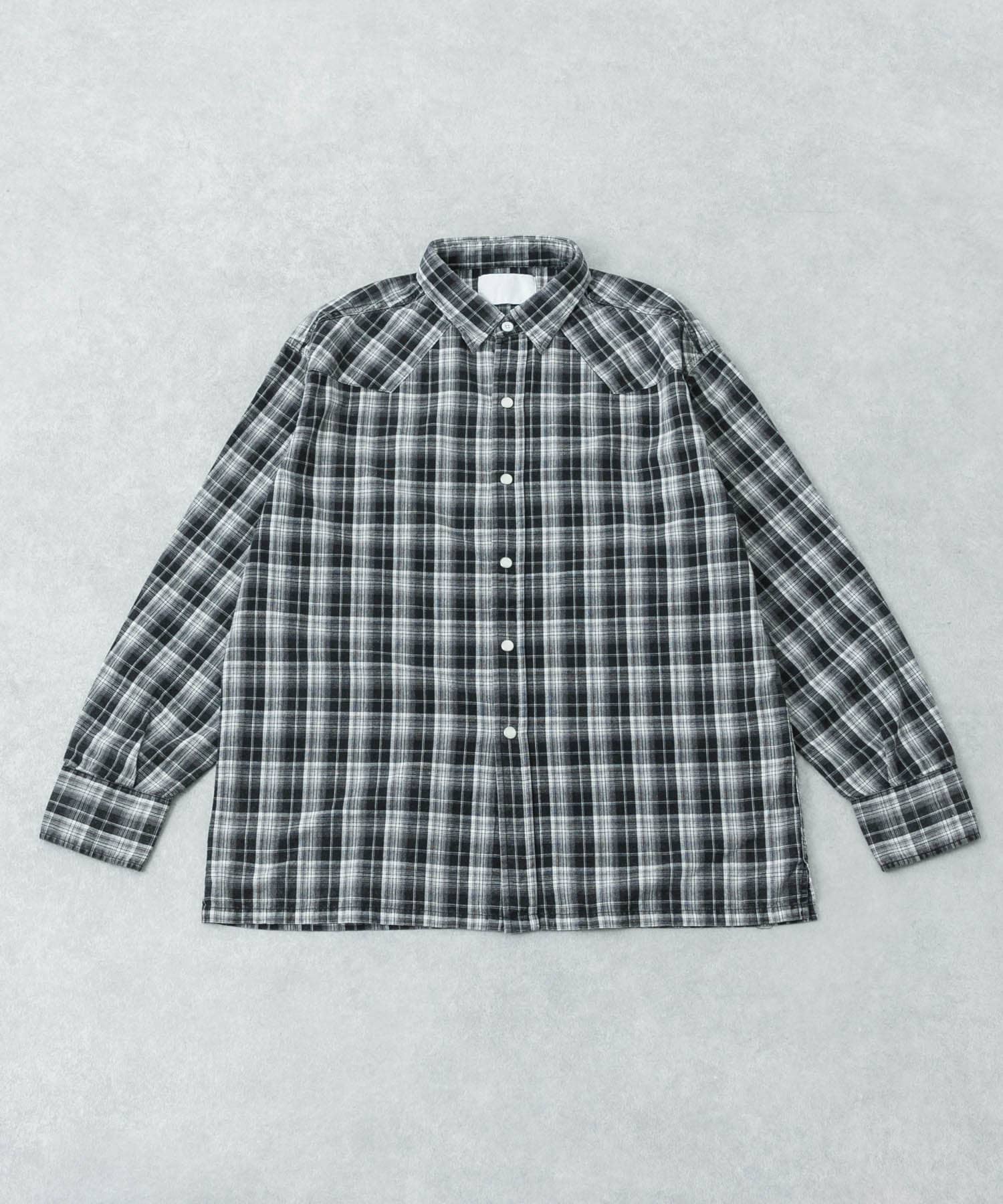 URBAN RESEARCH - 【イーサン】 URBAN RESEARCH iD FADE CHECK WESTERN SHIRTS(M BLACK): トップス