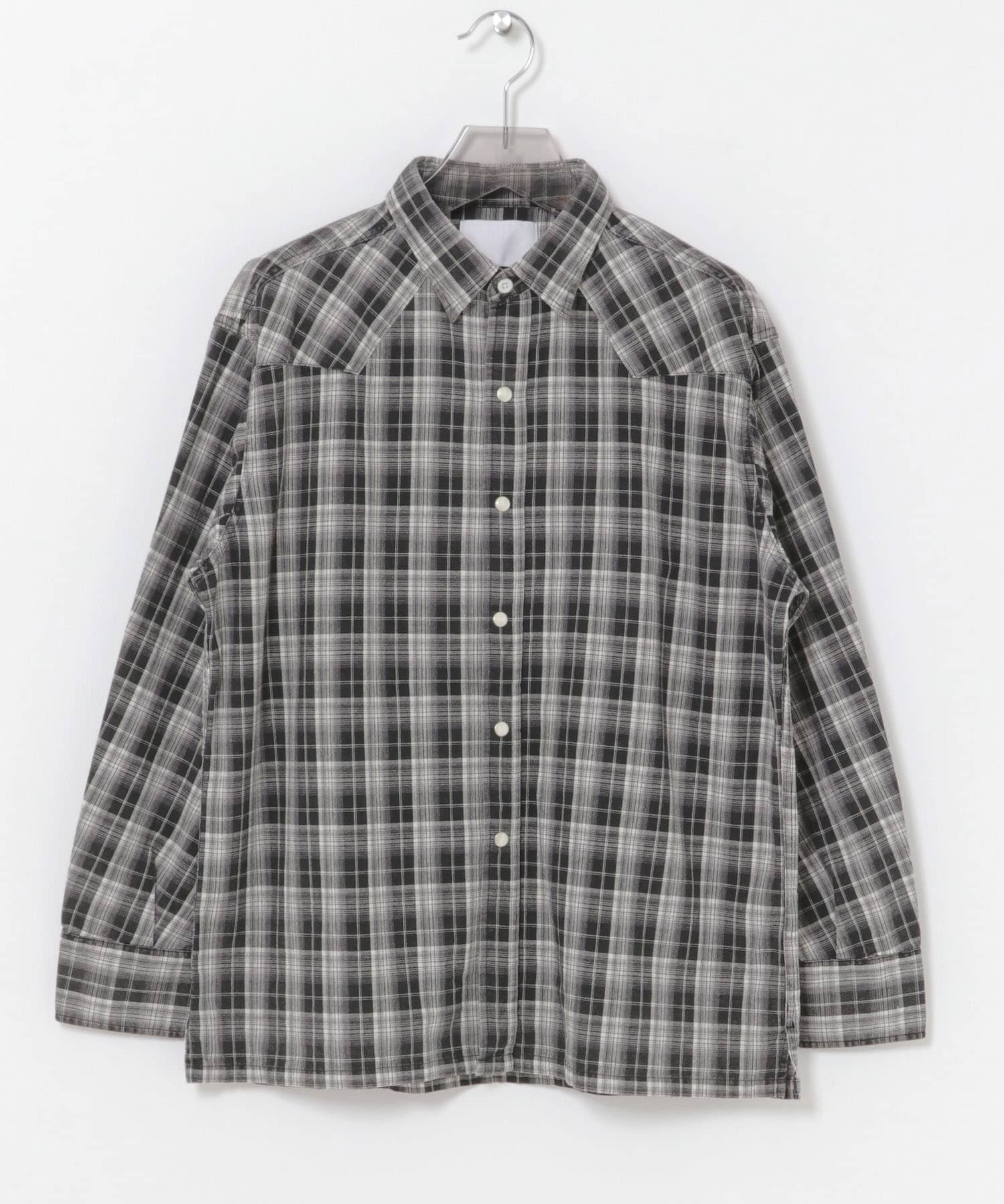 URBAN RESEARCH iD　FADE CHECK WESTERN SHIRTS BLACK M