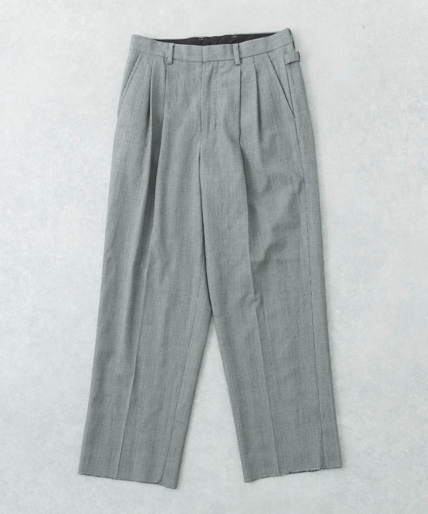new basic　HIGH TWIST WOOL TROUSER CHECK M