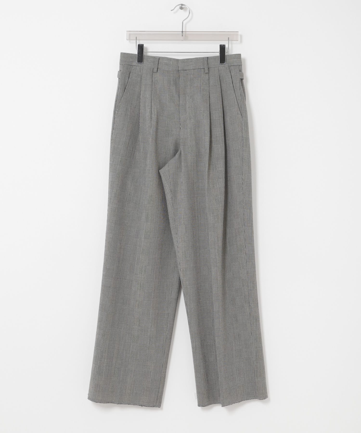 new basic　HIGH TWIST WOOL TROUSER CHECK M