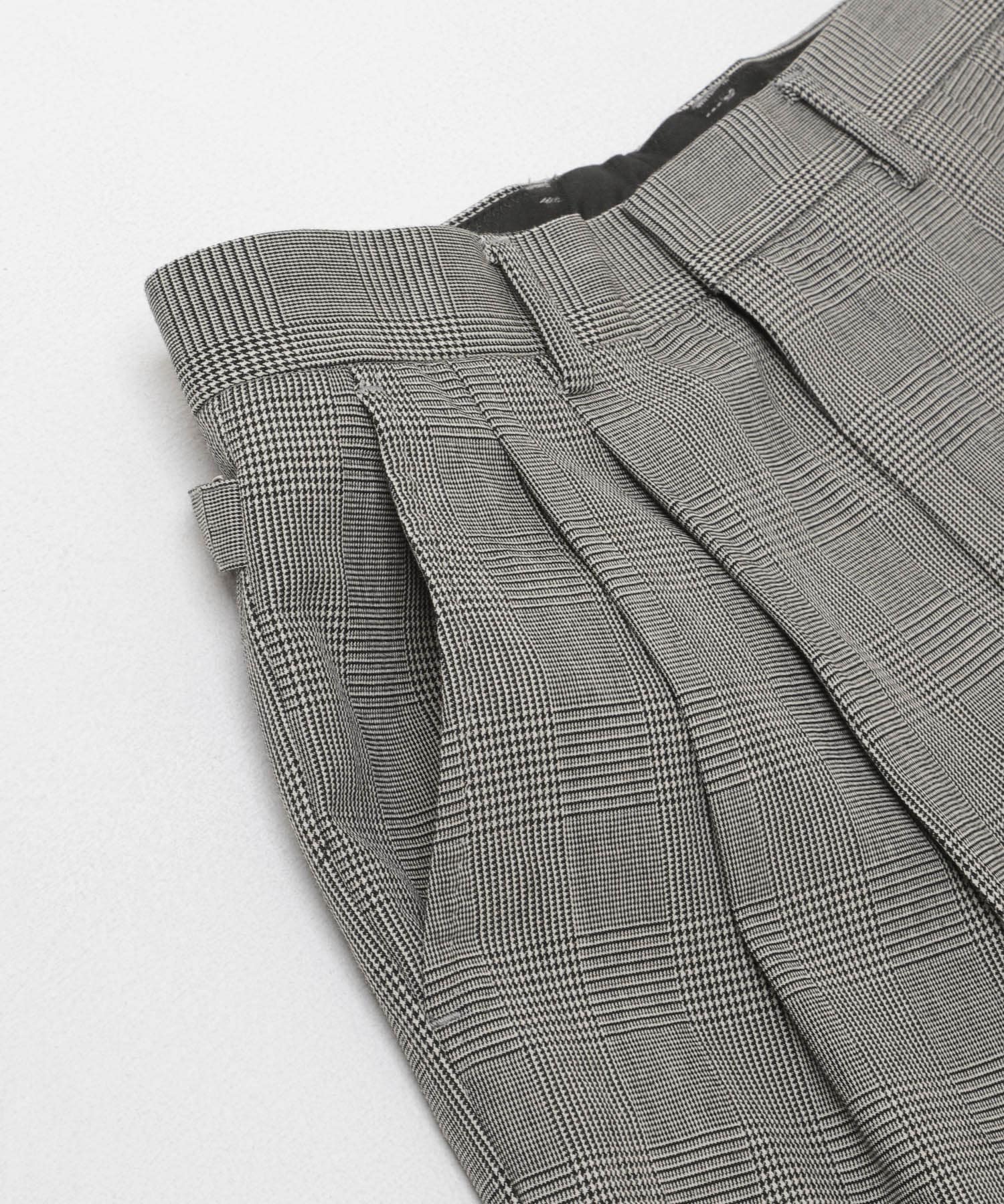 new basic　HIGH TWIST WOOL TROUSER CHECK M