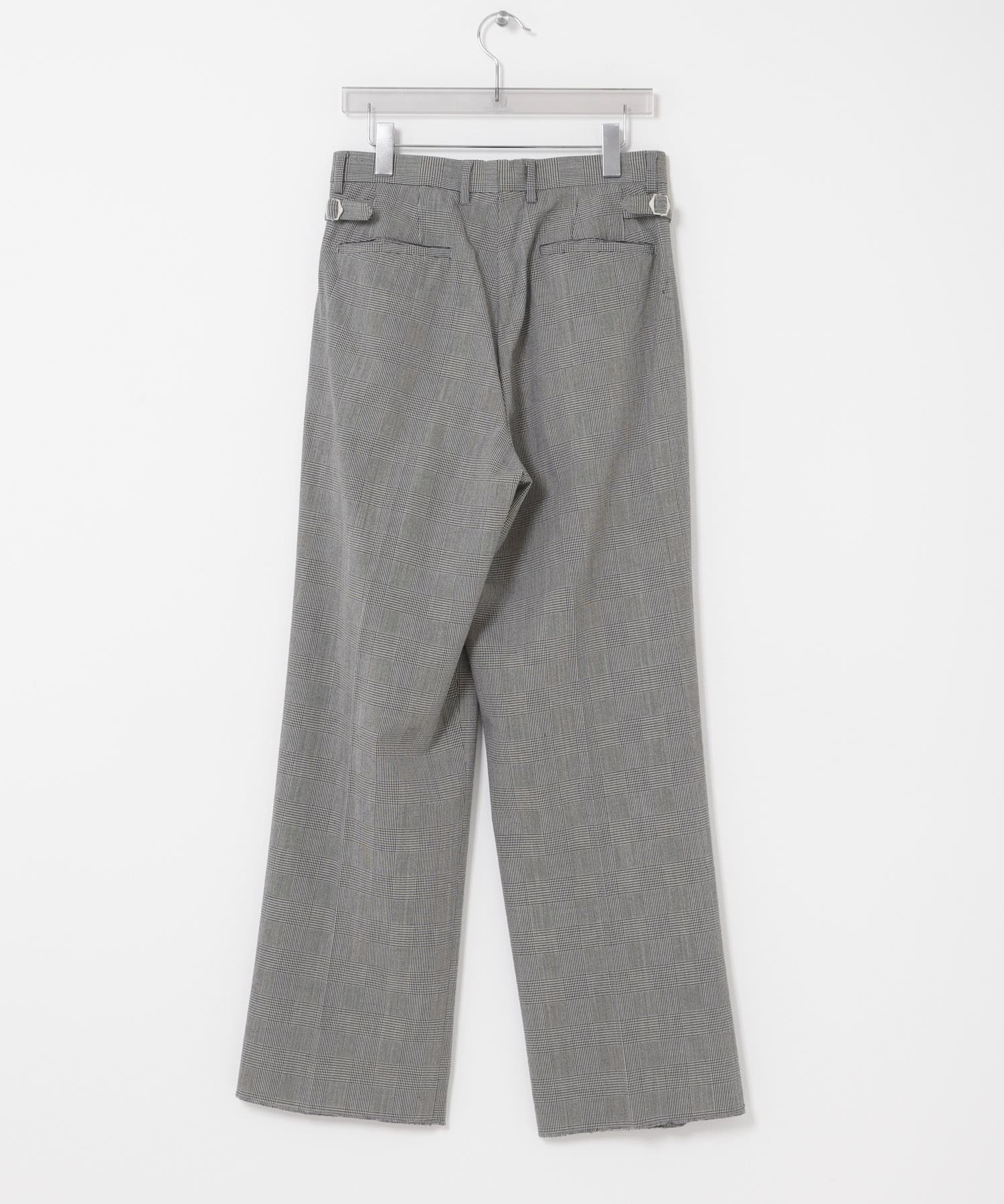 new basic　HIGH TWIST WOOL TROUSER CHECK M