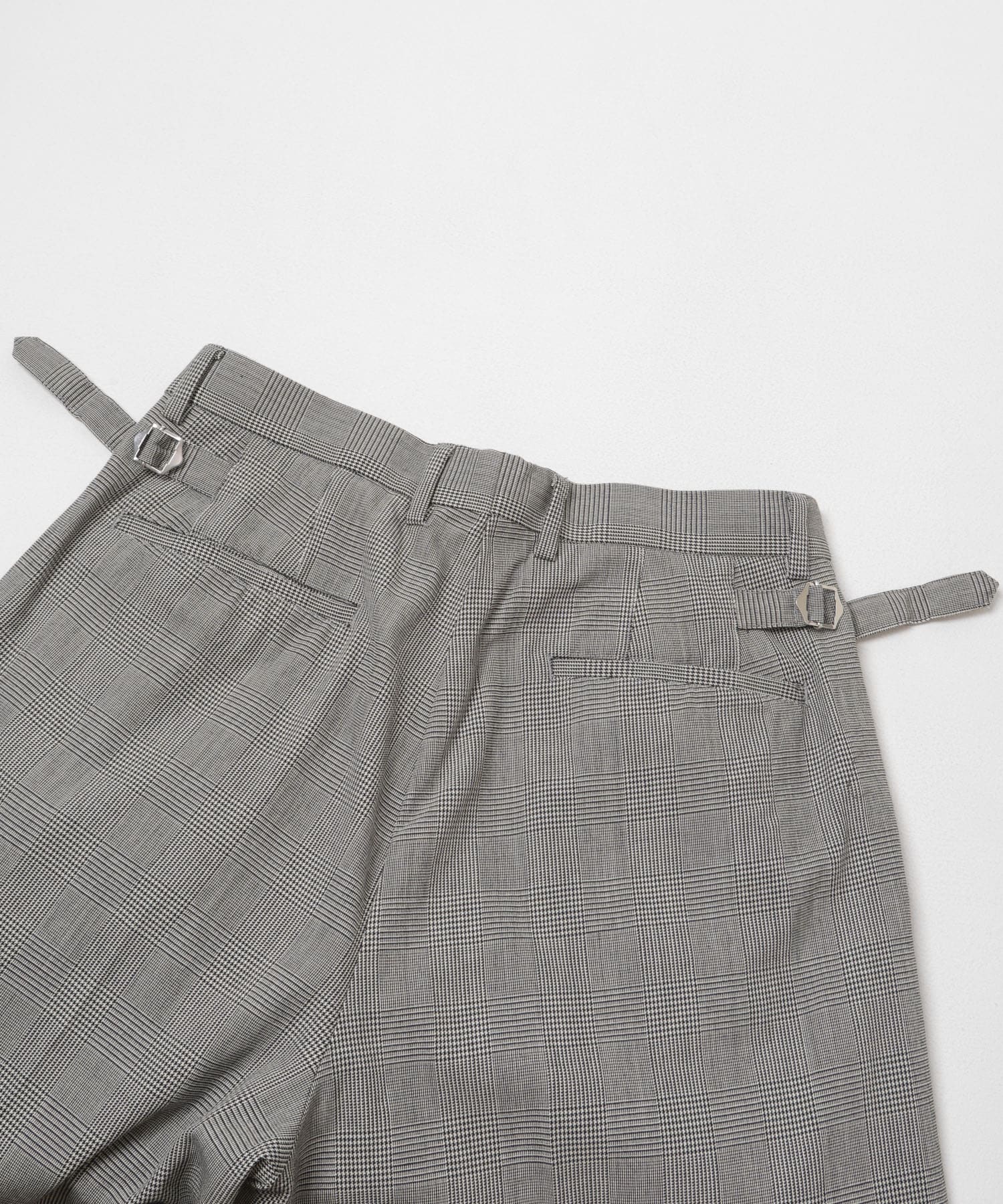 new basic　HIGH TWIST WOOL TROUSER CHECK M