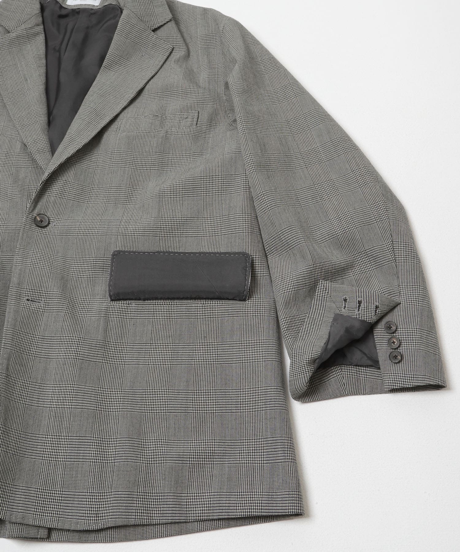 new basic　HIGH TWIST WOOL SINGLE JACKET CHECK M