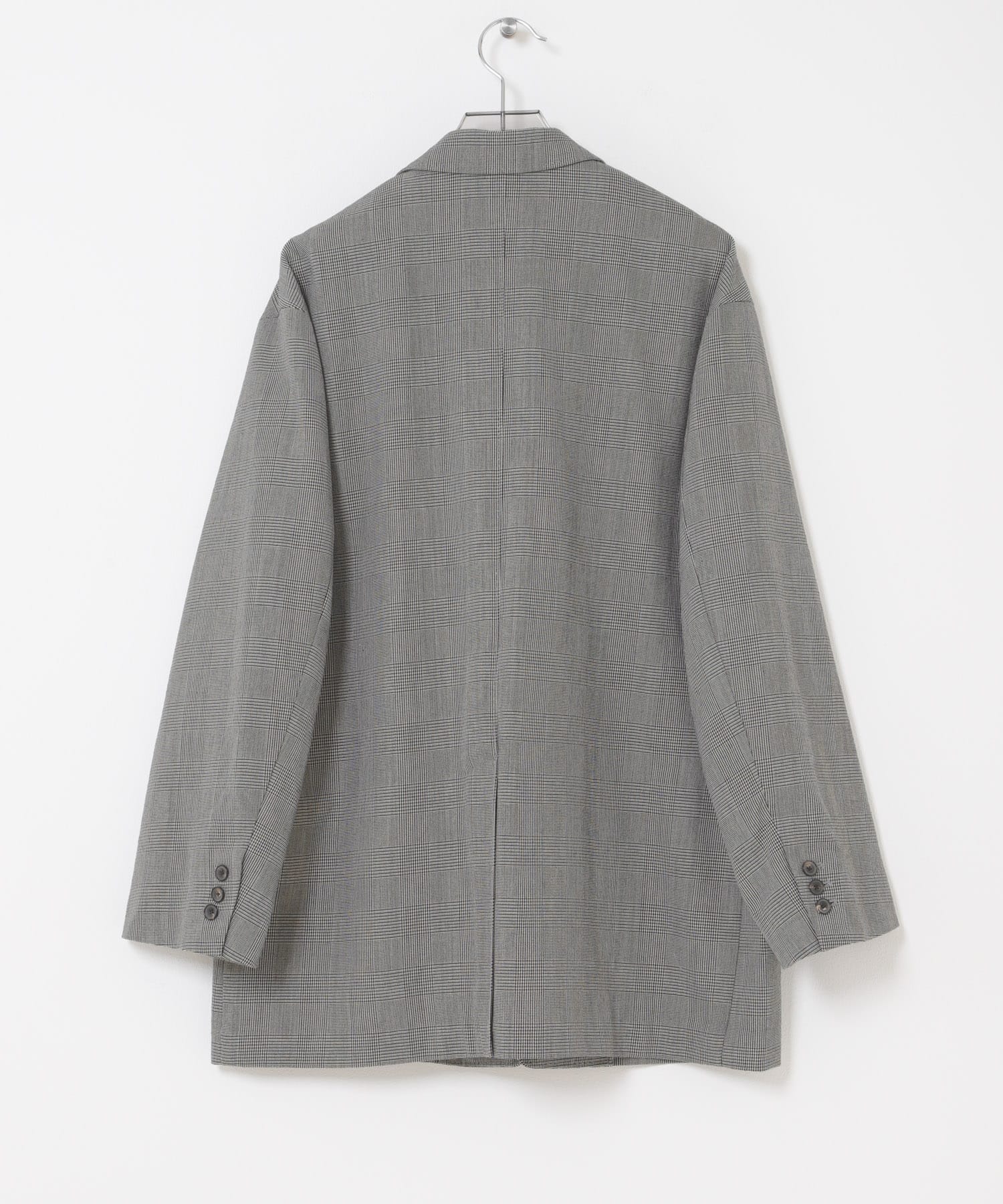 new basic　HIGH TWIST WOOL SINGLE JACKET CHECK M