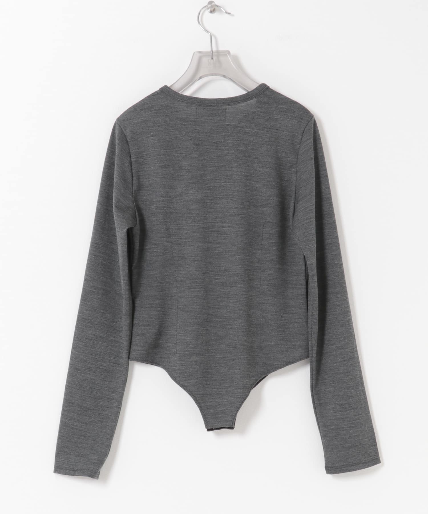new basic　WASHABLE WOOL CONTOUR TOP CHARCOAL Free