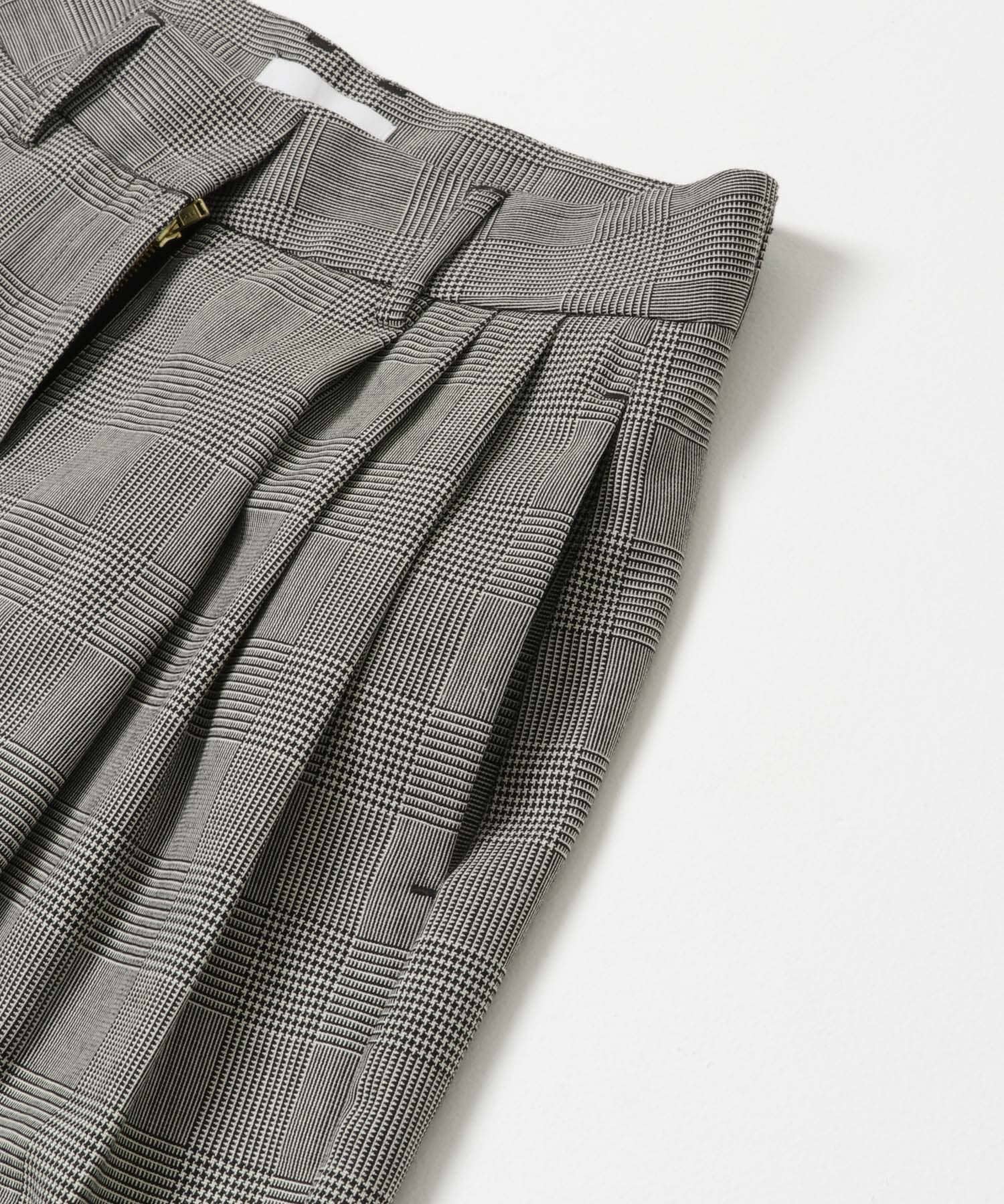 new basic　HIGH TWIST WOOL PANTS CHECK 36