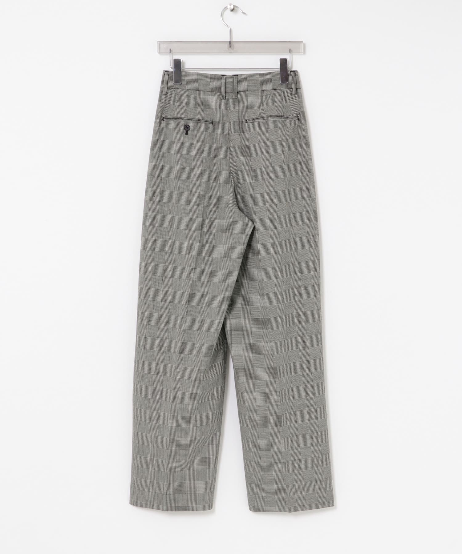 new basic　HIGH TWIST WOOL PANTS CHECK 36