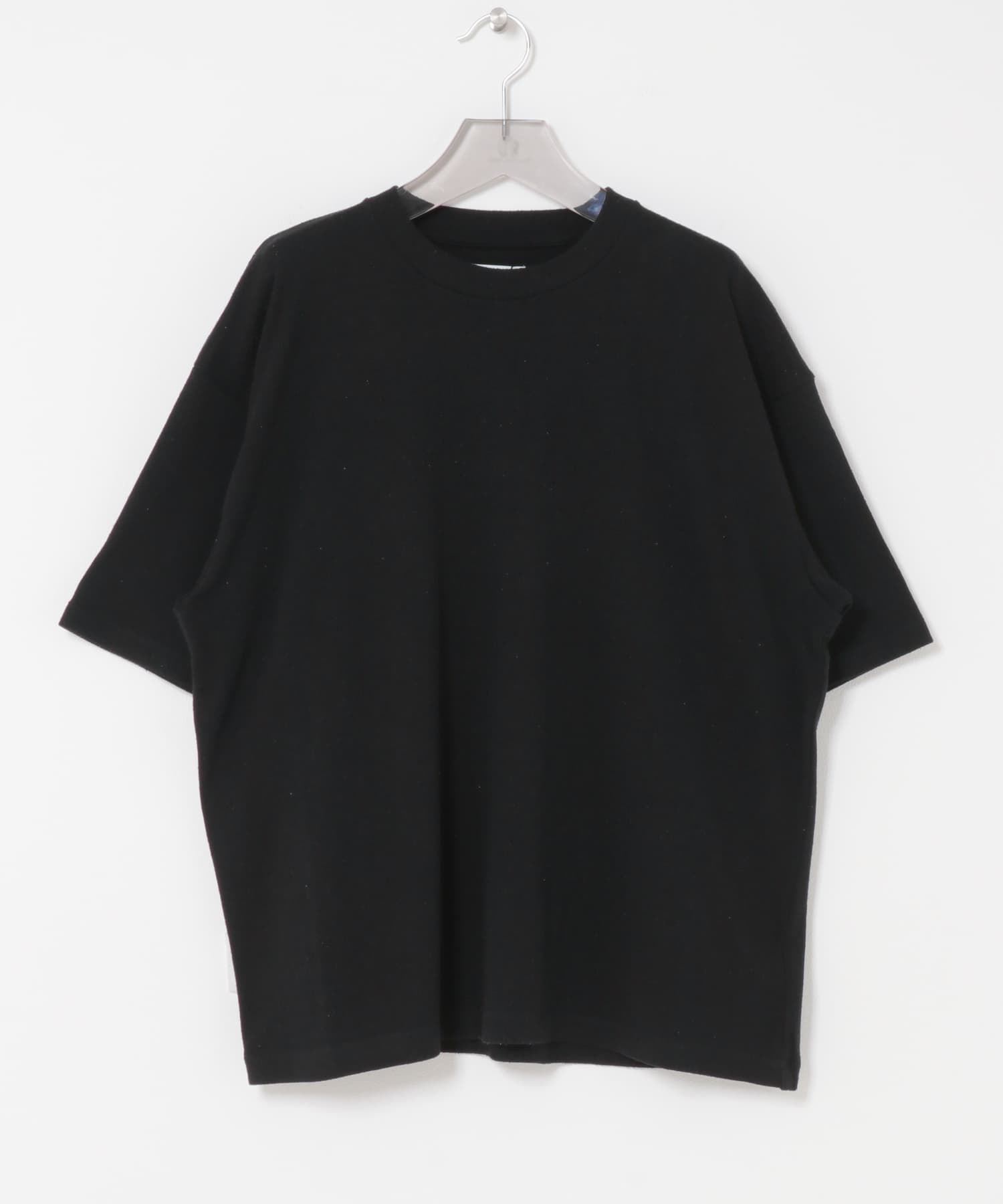 new basic　SILK NEP T-SHIRTS BLACK M