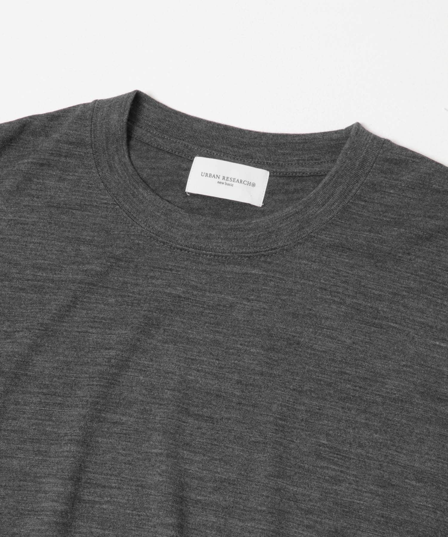 『洗濯可』new basic　WASHABLE MERINO WOOL T-SHIRTS CHARCOAL M