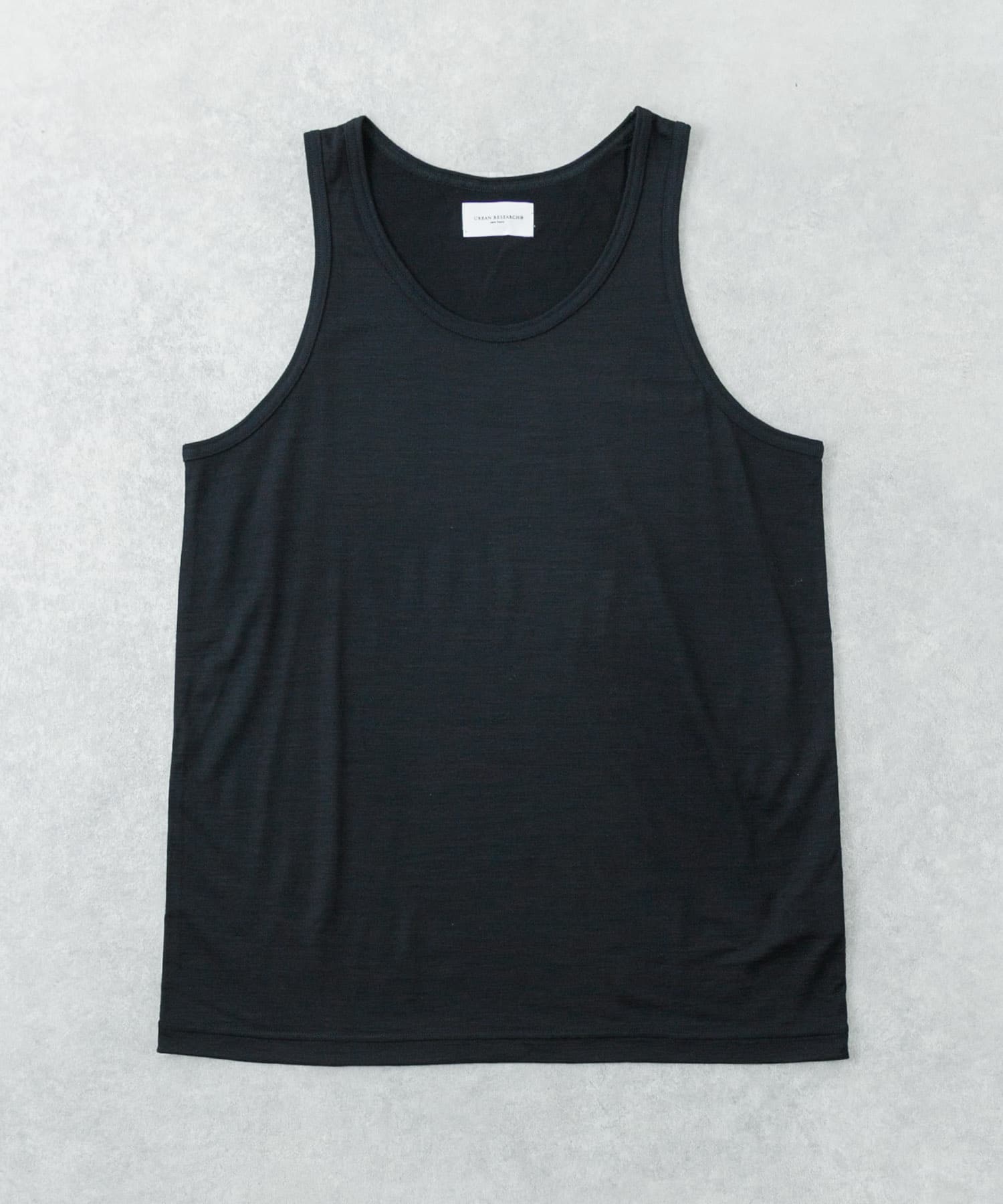 『洗濯可』new basic　WASHABLE MERINO WOOL TANK NAVY M