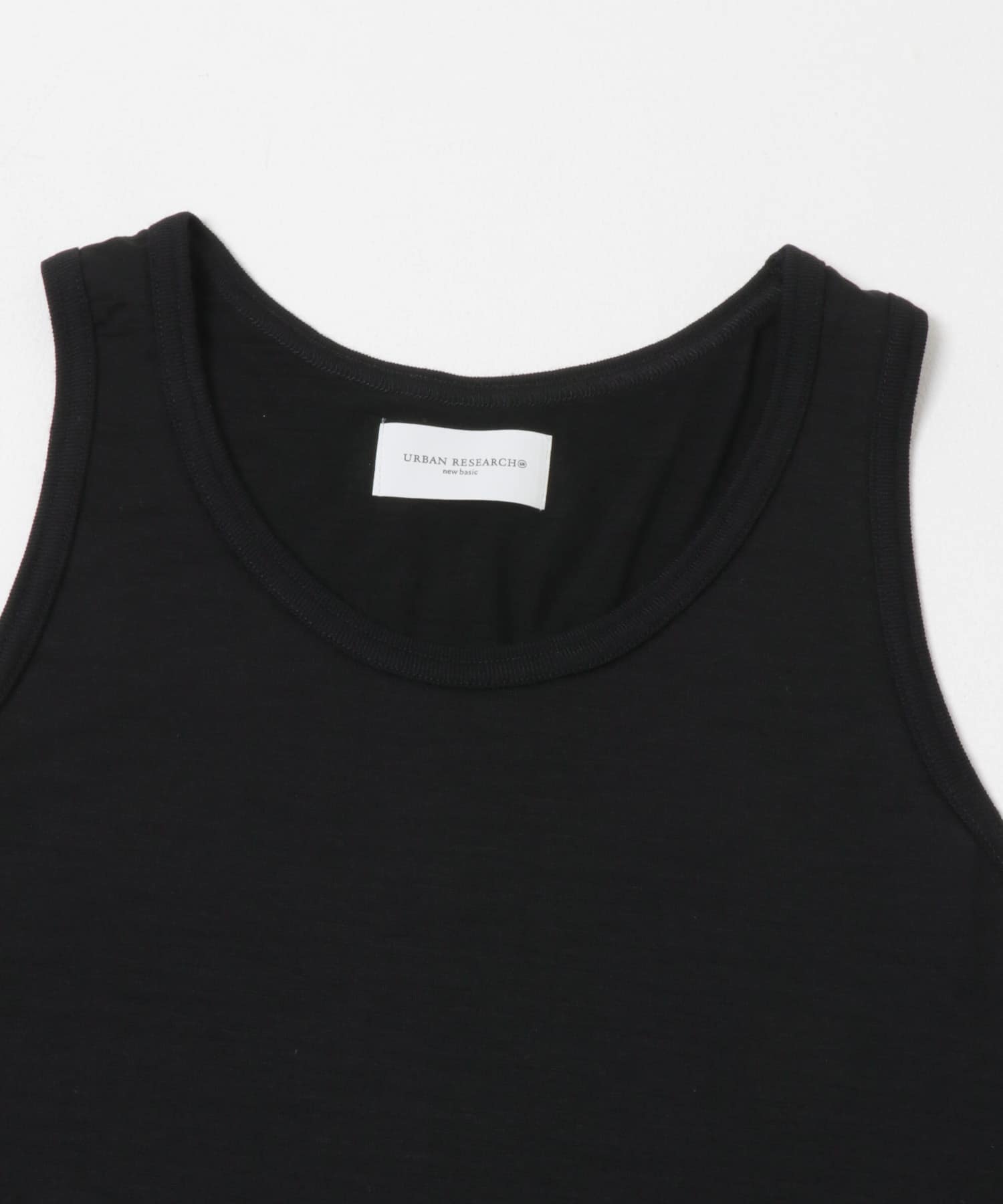 new basic　WASHABLE MERINO WOOL TANK BLACK M