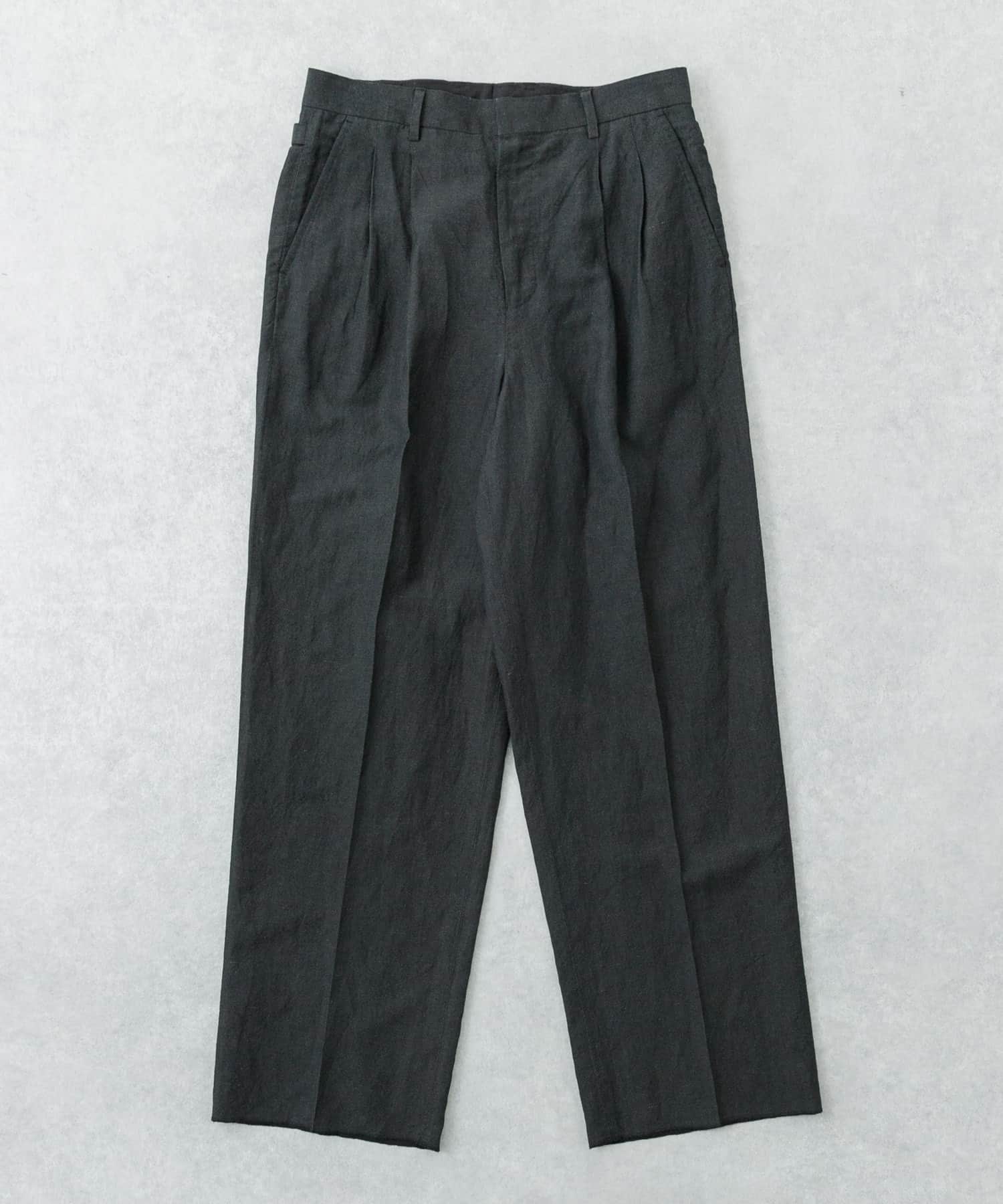 new basic WOOL LINEN TROUSER(M BK STRIPE): ボトム｜URBAN RESEARCH