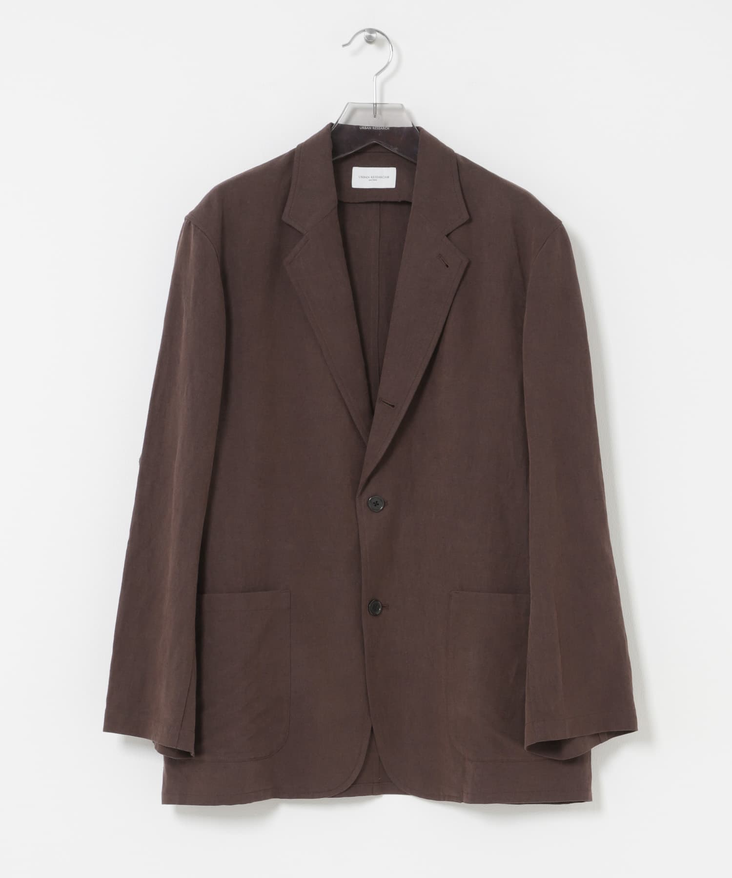 new basic　SILK LINEN SINGLE SHIRTS JACKET BROWN M