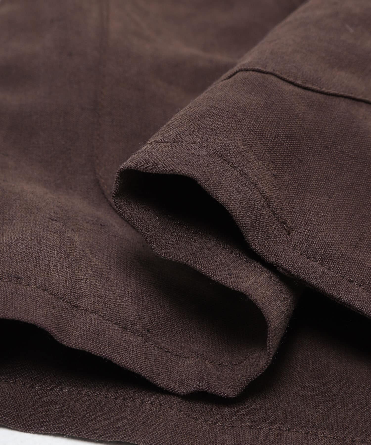 new basic　SILK LINEN SINGLE SHIRTS JACKET BROWN M