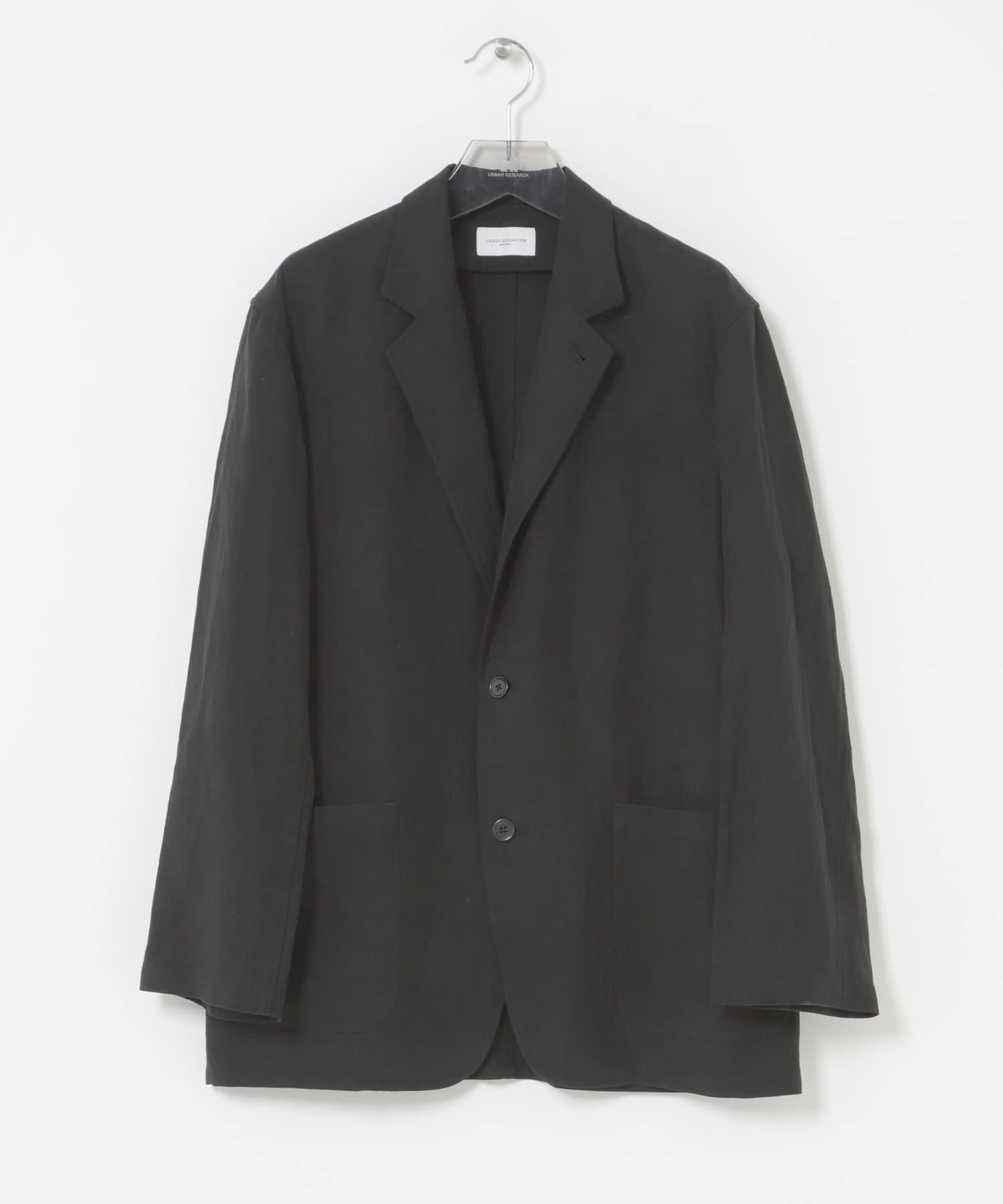 new basic　SILK LINEN SINGLE SHIRTS JACKET BLACK M