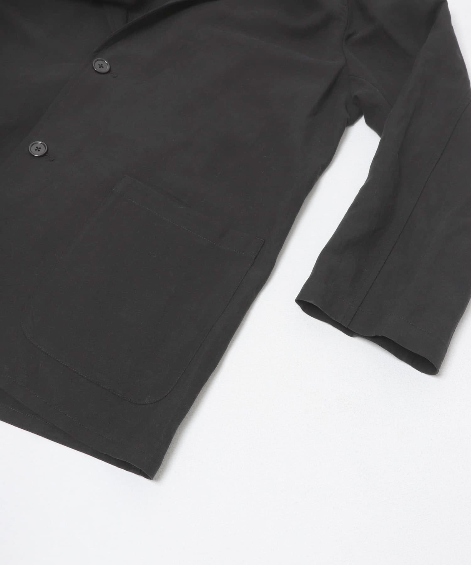 new basic　SILK LINEN SINGLE SHIRTS JACKET BLACK M
