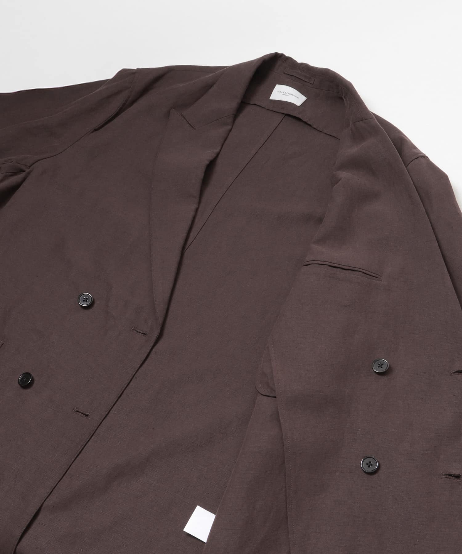 new basic　SILK LINEN DUBLE SHIRTS JACKET BROWN M