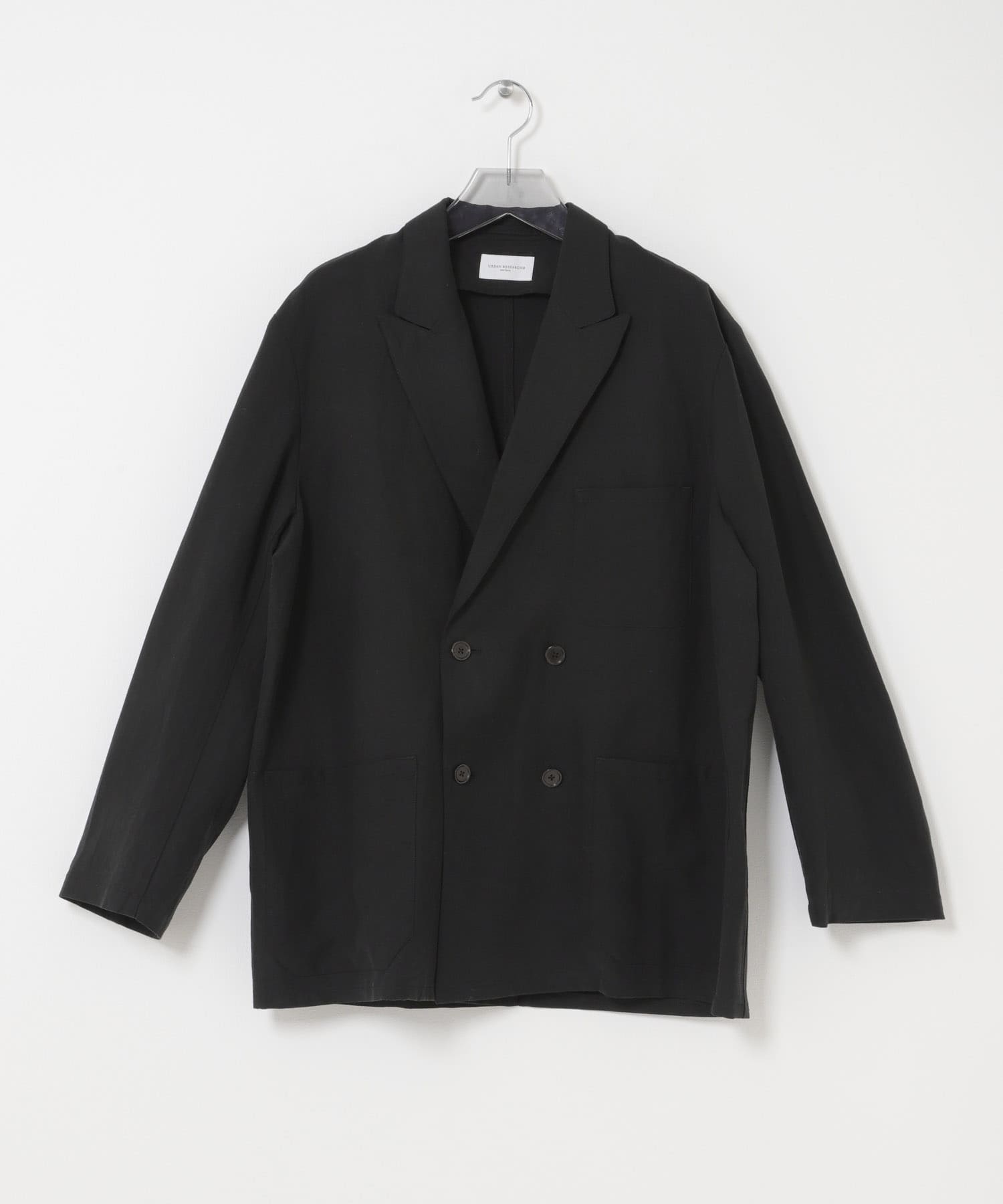 new basic　SILK LINEN DUBLE SHIRTS JACKET BLACK M