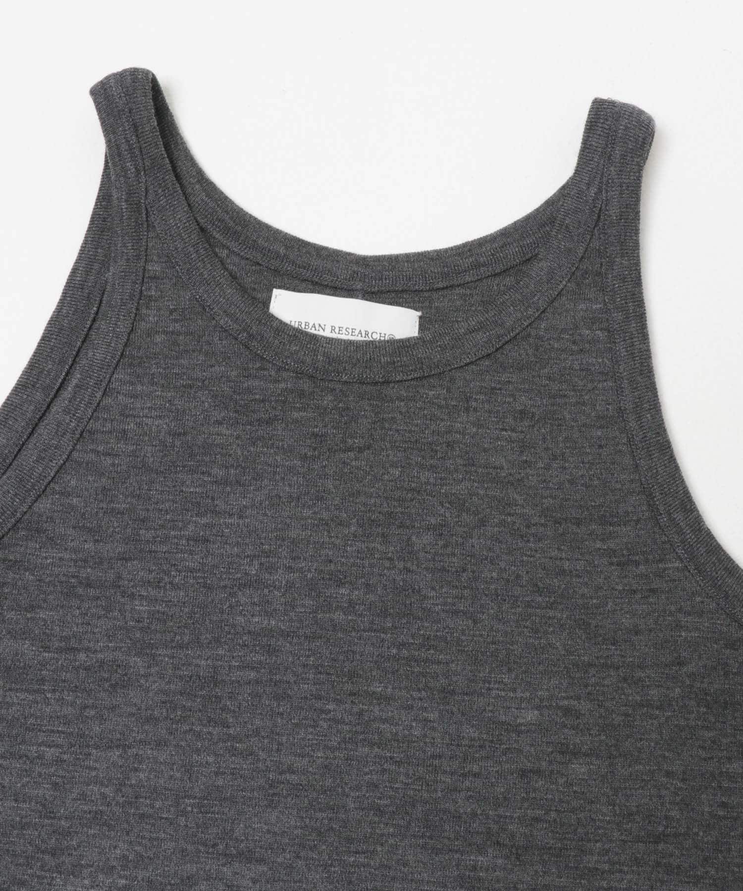 new basic　WASHABLE WOOL TANK TOP CHARCOAL 38