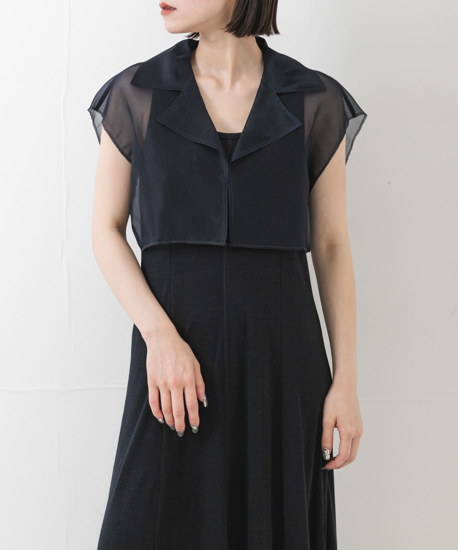 new basic　SILK ORGANDY SHORT SHIRTS