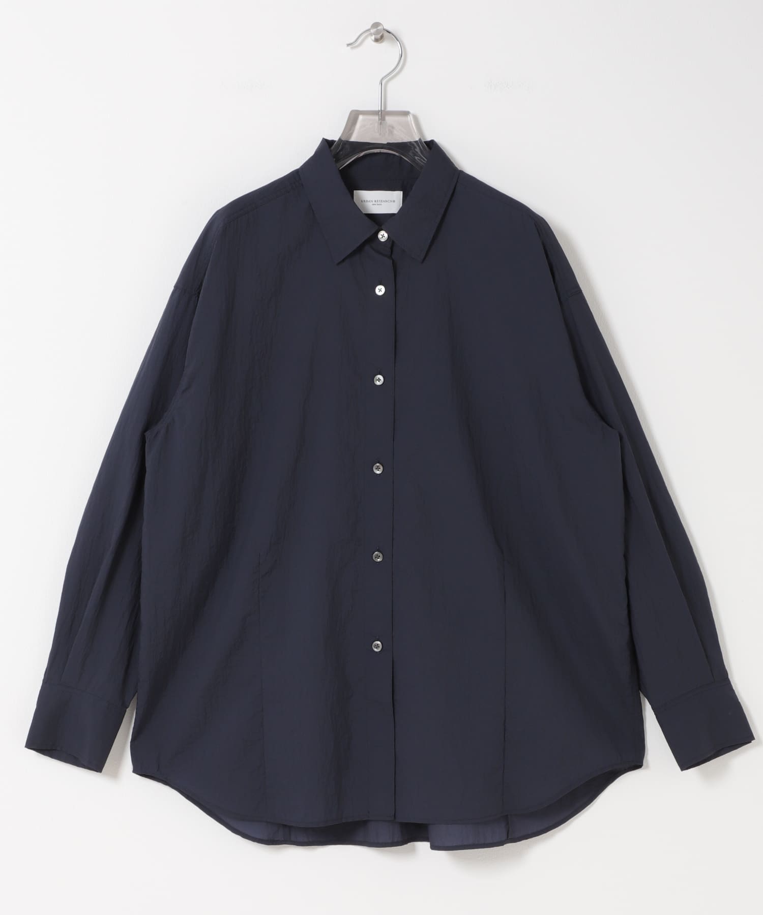 new basic　AIR SHEER SHIRTS NAVY Free