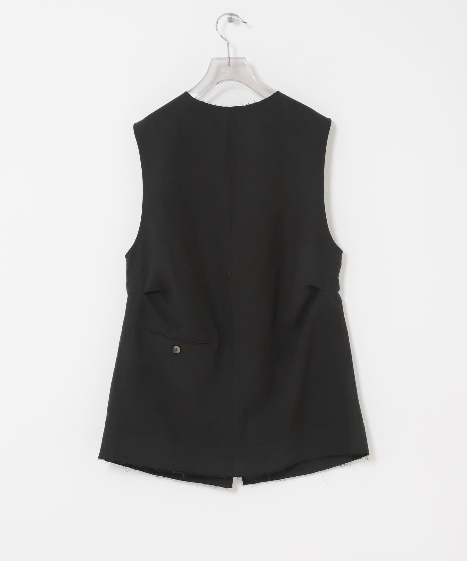 new basic　SILK LINEN GILET BLACK Free