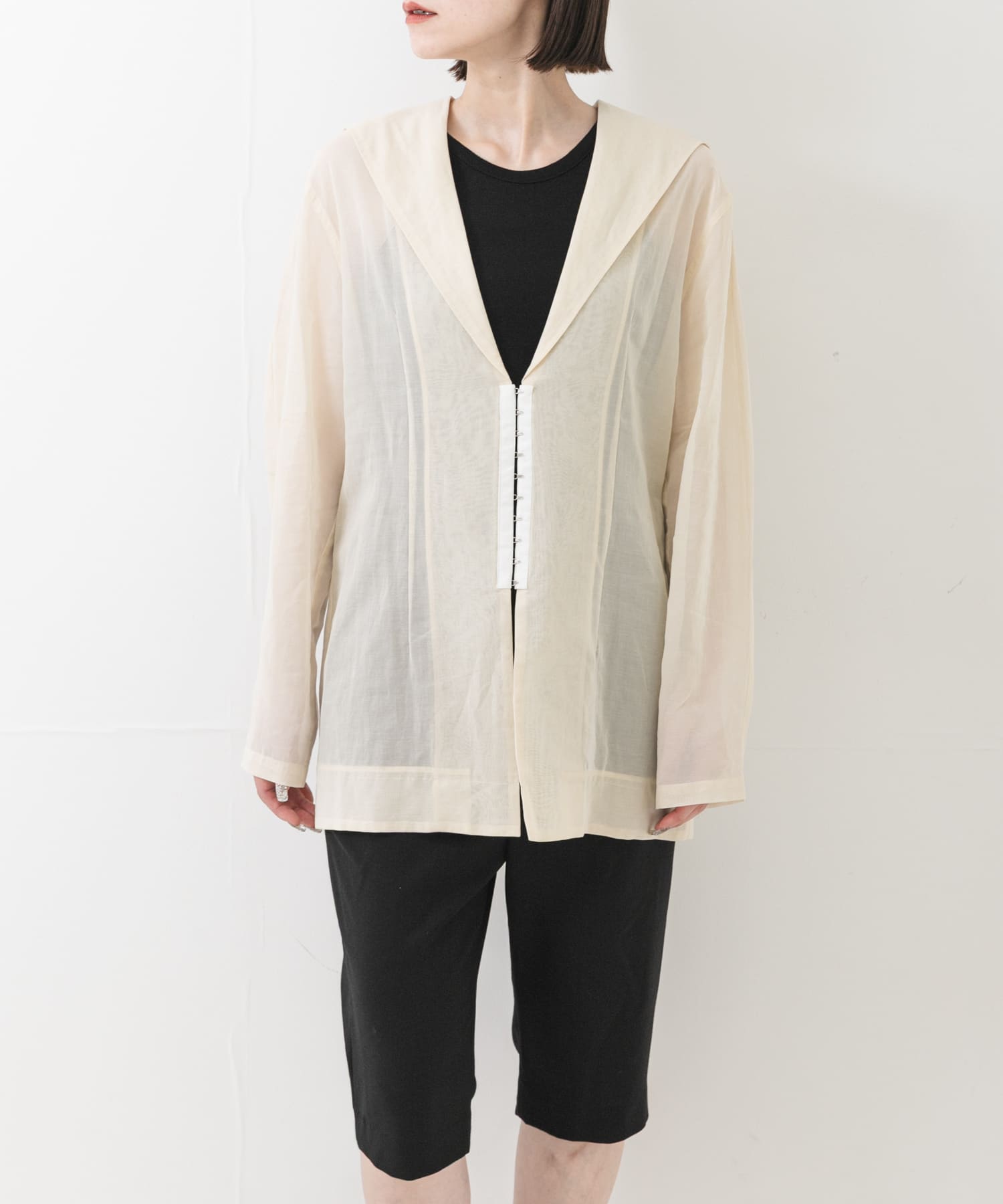 トップス URBAN RESEARCH SHEER VOILE SAILOR SHIRT new basic SHEER VOILE SAILOR SHIRTS(Free BLACK): トップス｜URBAN