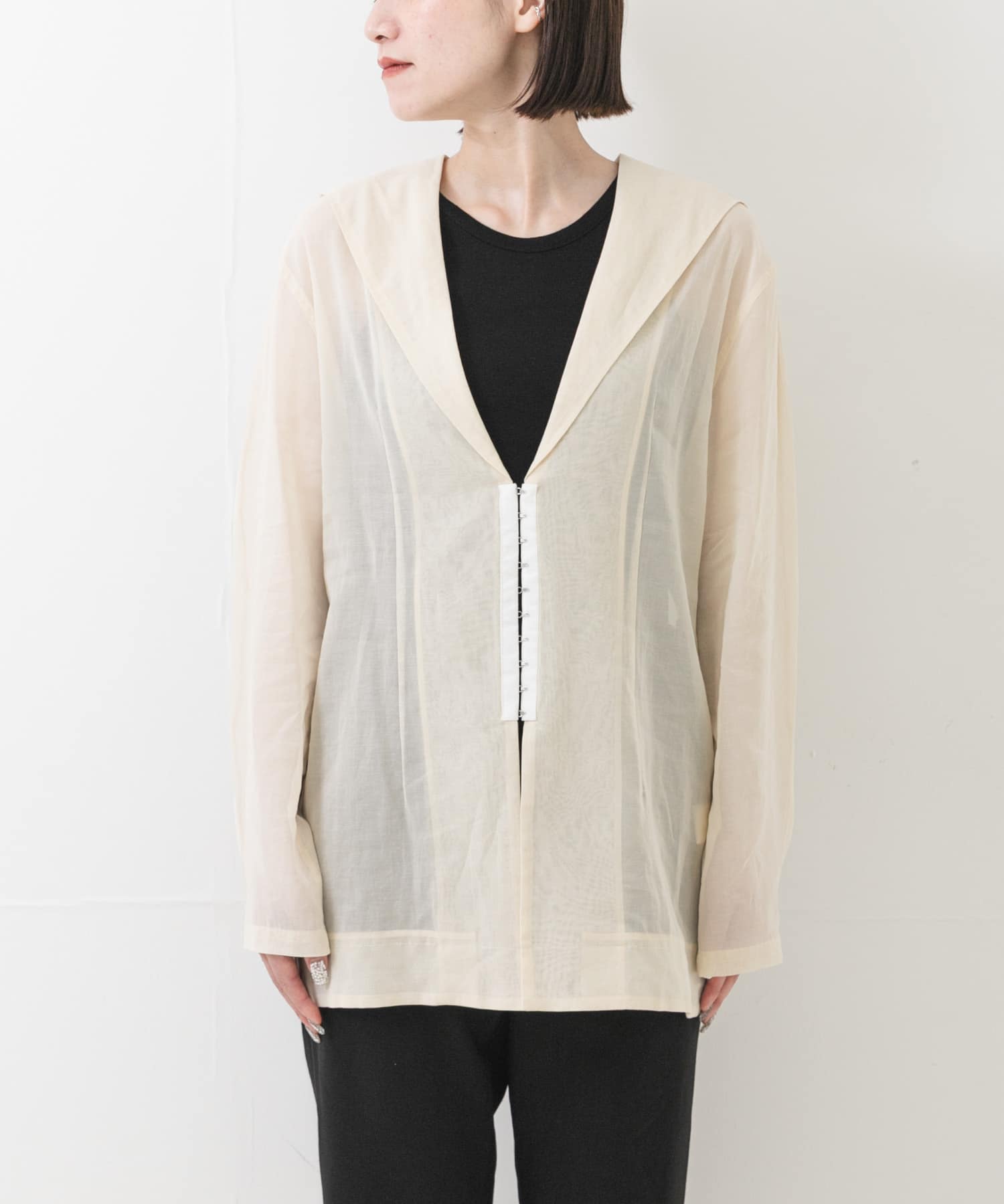 トップス URBAN RESEARCH SHEER VOILE SAILOR SHIRT new basic SHEER VOILE SAILOR SHIRTS(Free BLACK): トップス｜URBAN