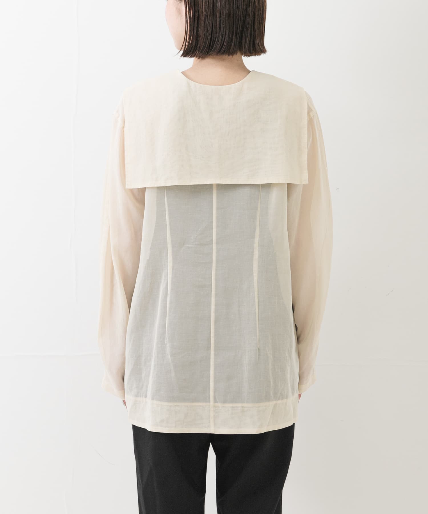 new basic SHEER VOILE SAILOR SHIRTS(Free BLACK): トップス｜URBAN