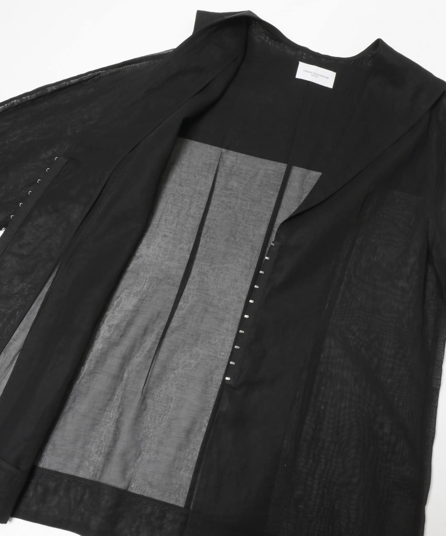 new basic　SHEER VOILE SAILOR SHIRTS BLACK Free