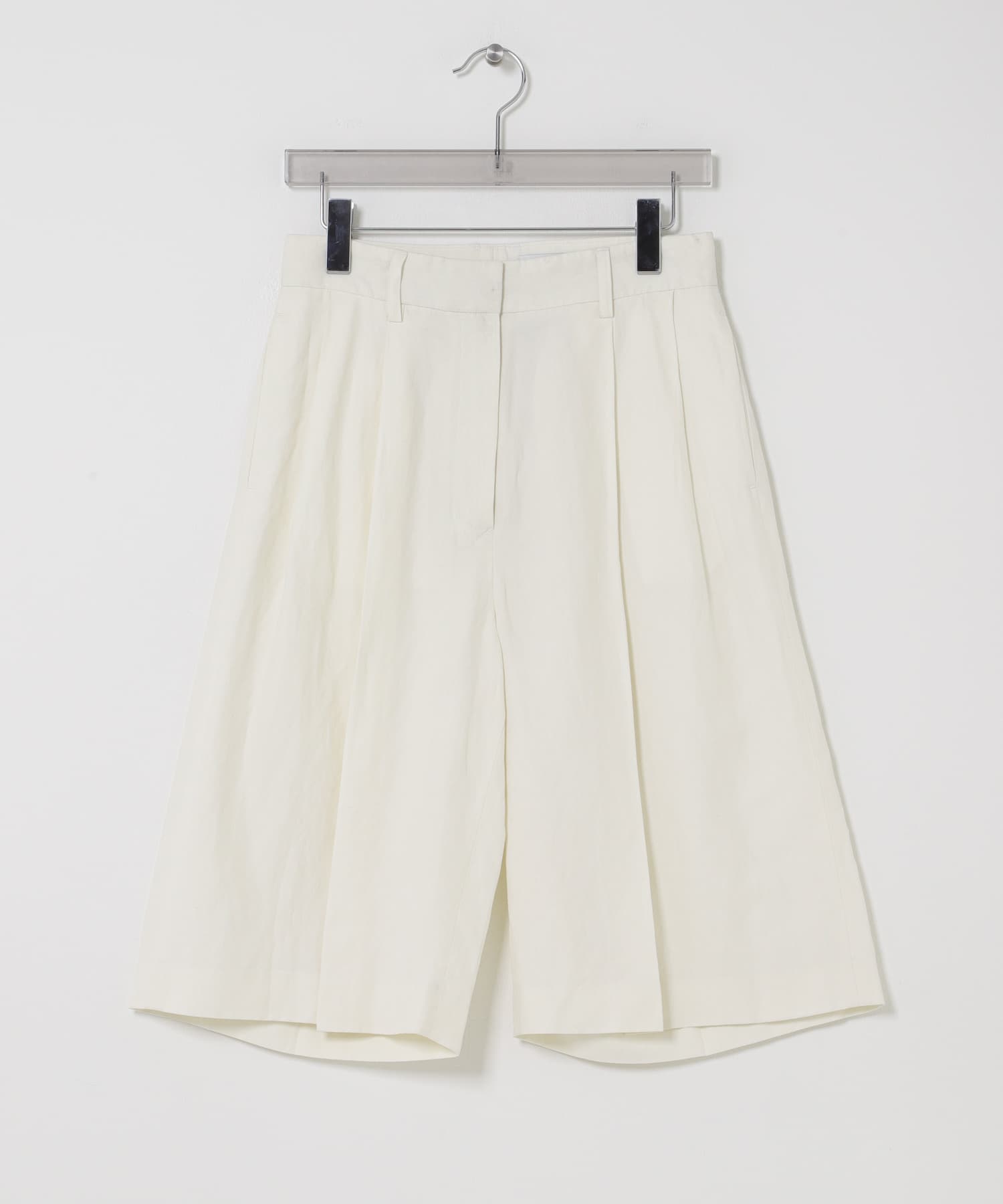 new basic　SILK LINEN HALF PANTS
