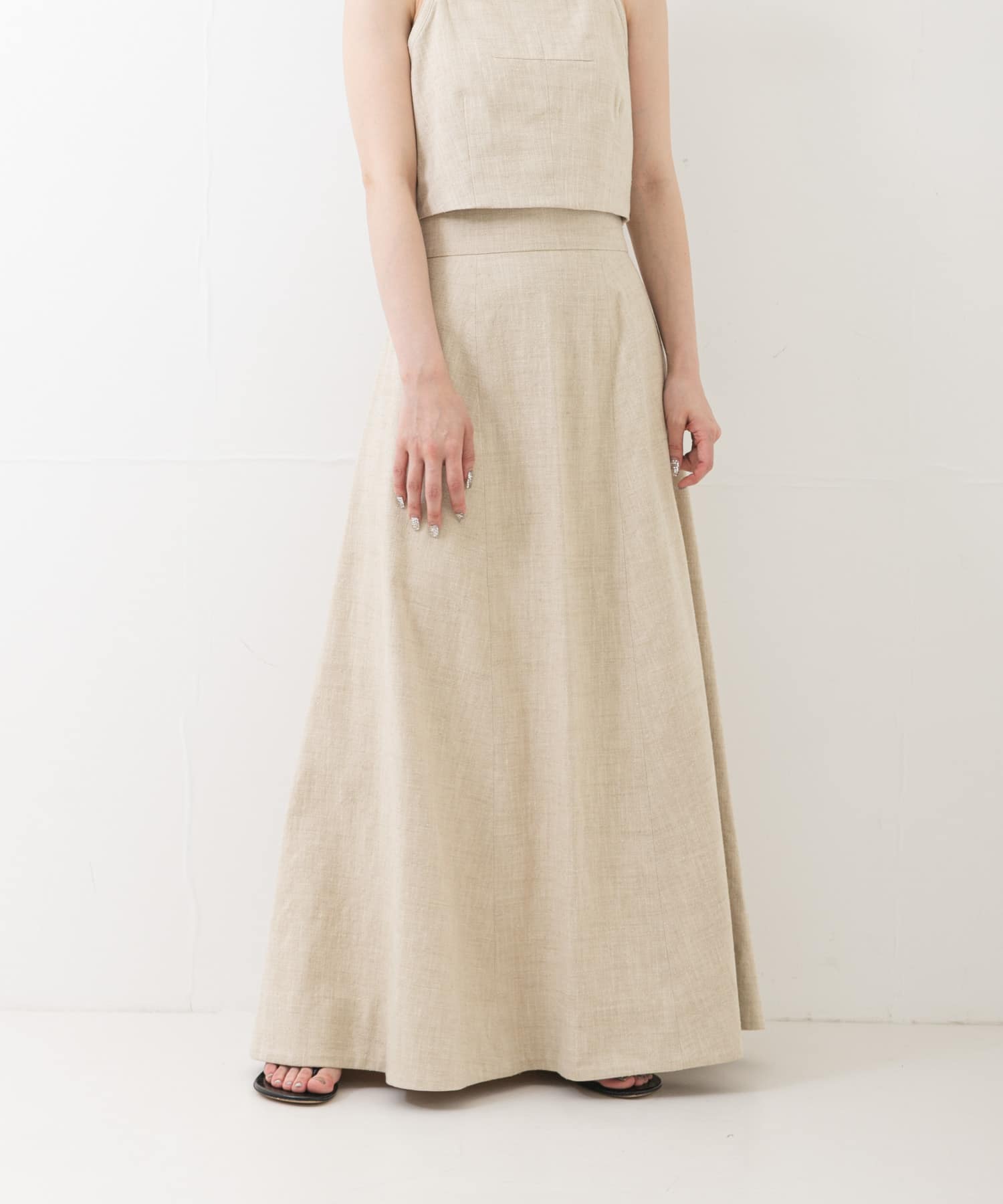 new basic　SLAB NEP FLARE SKIRT