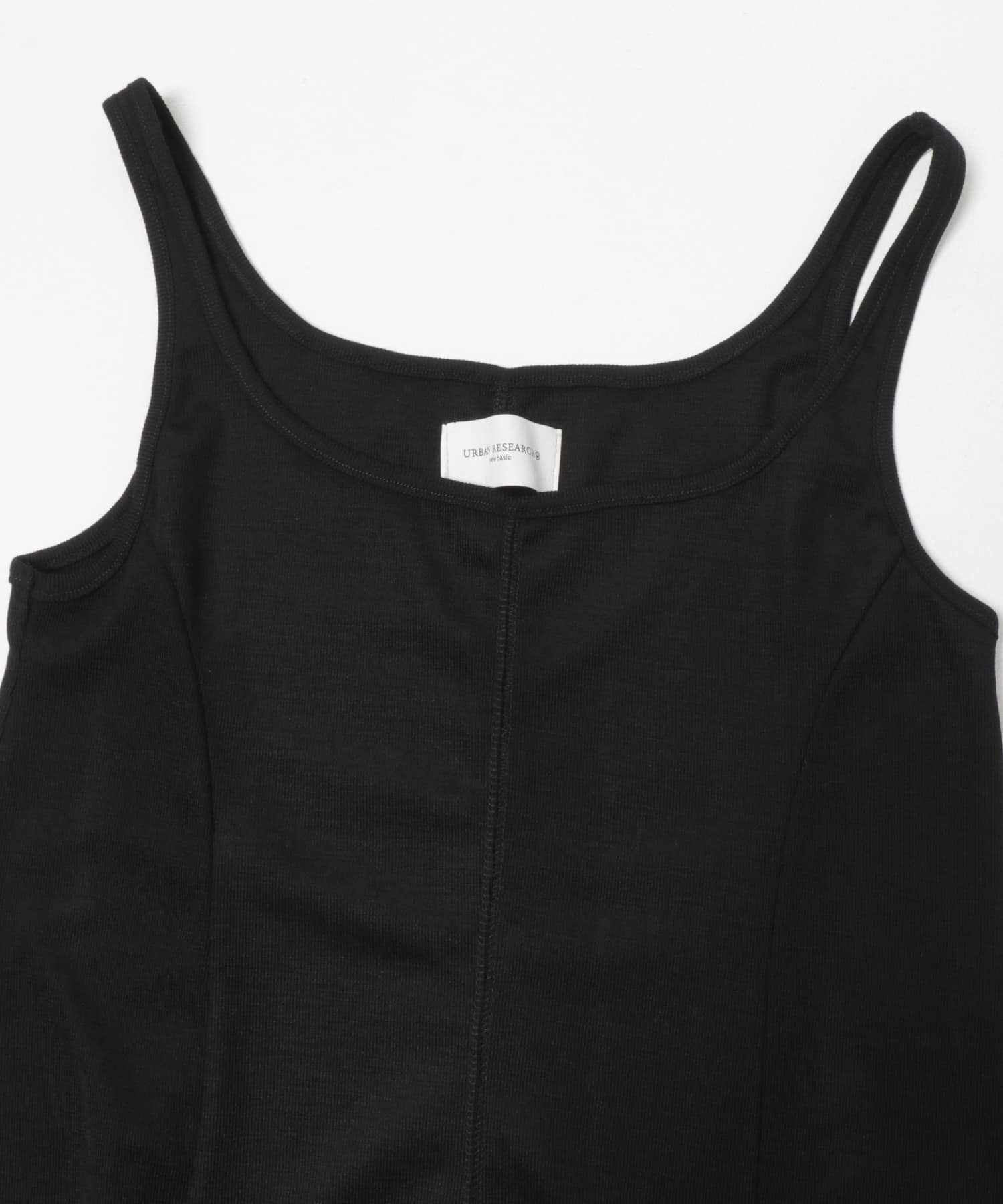 new basic　WASHABLE WOOL SQUARE ONE-PIECE BLACK 36