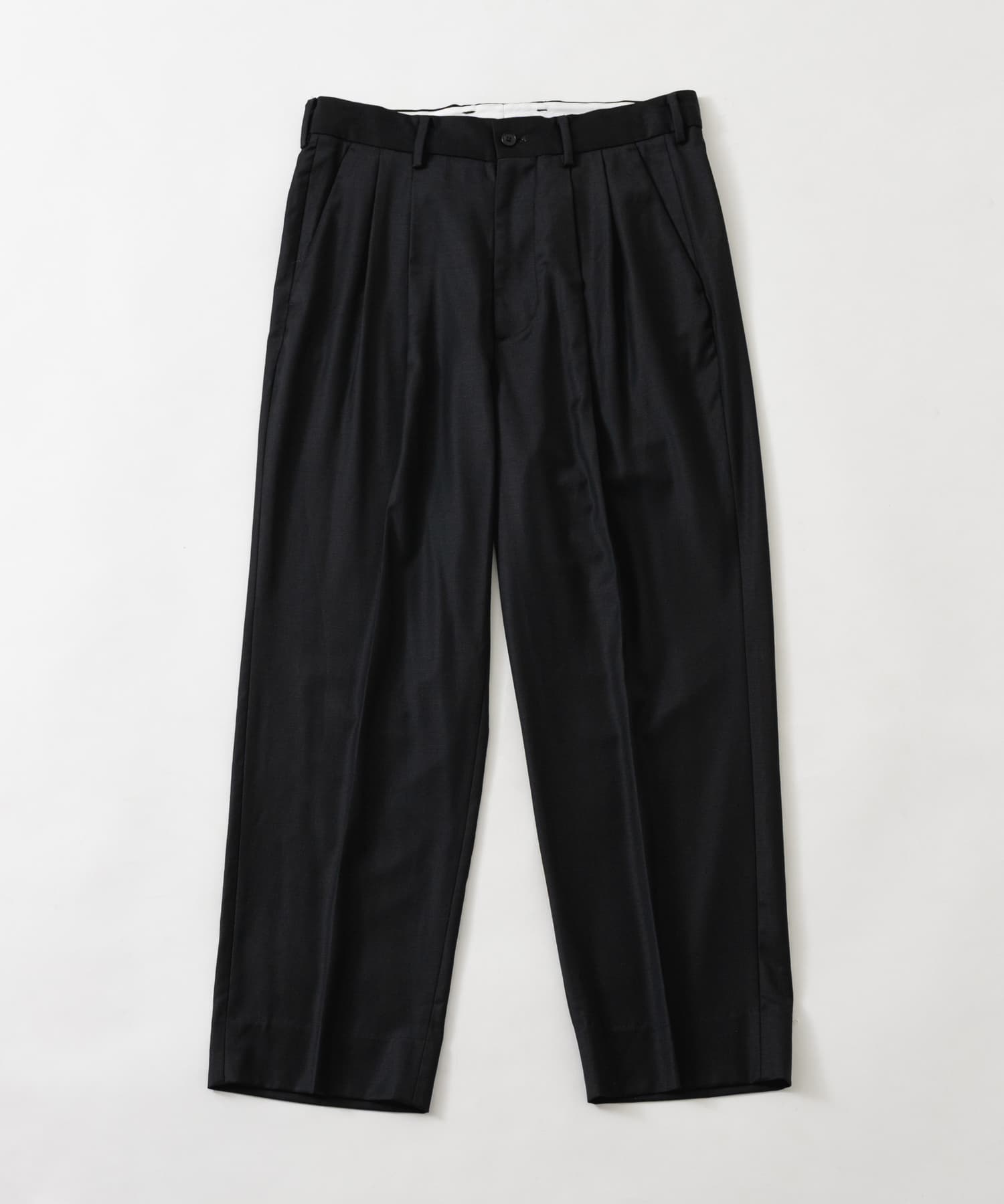 new basic　WOOL SILK TAPERED SLACKS