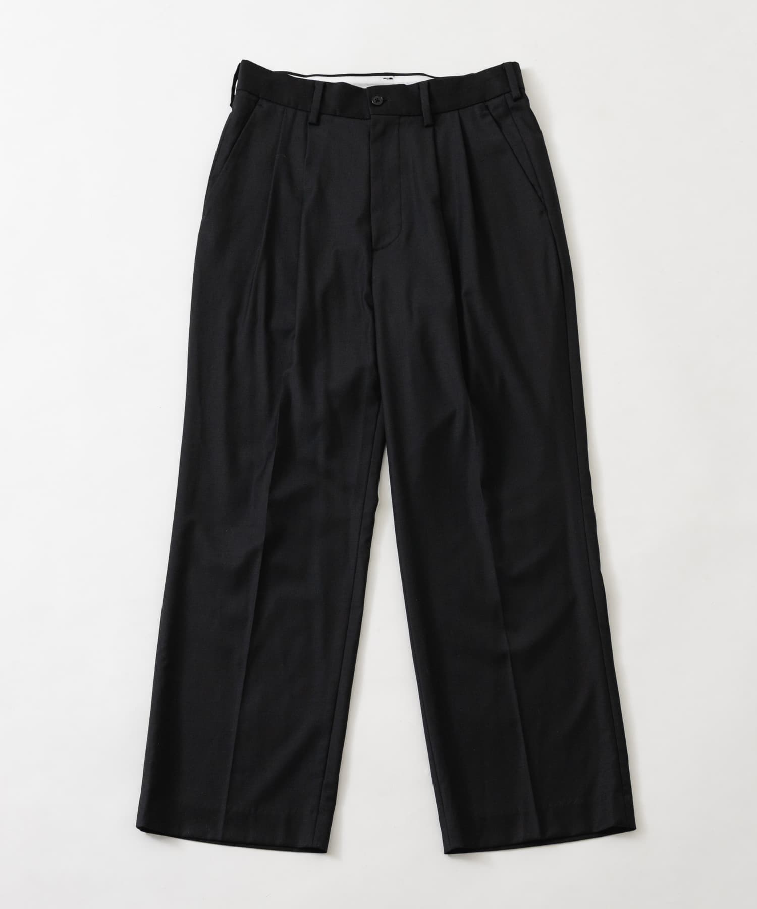 new basic　WOOL SILK WIDE SLACKS