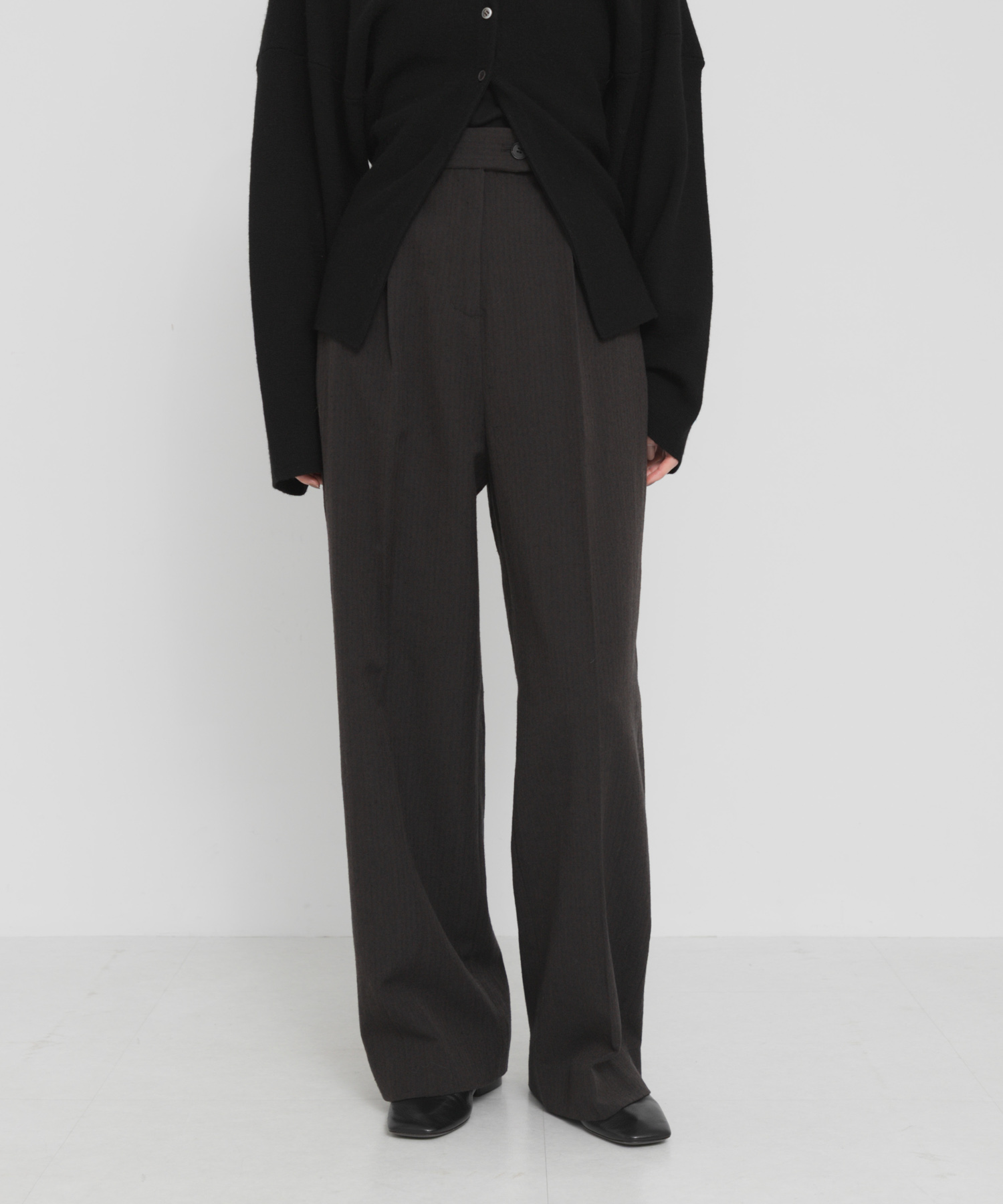 new basic　WOOL LINEN SILK PANTS