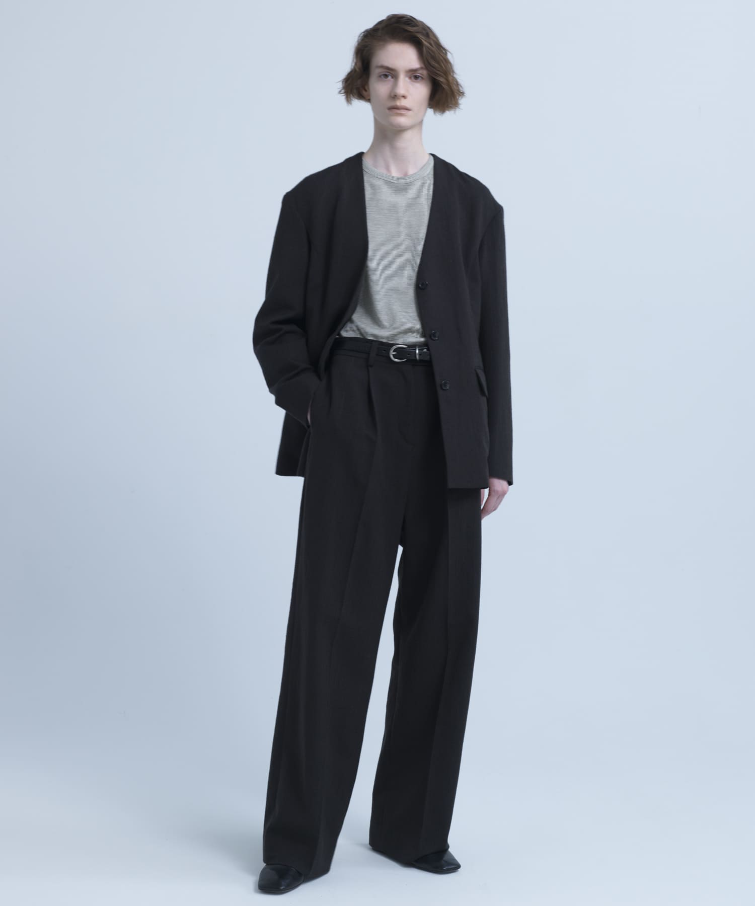new basic　WOOL LINEN SILK JACKET