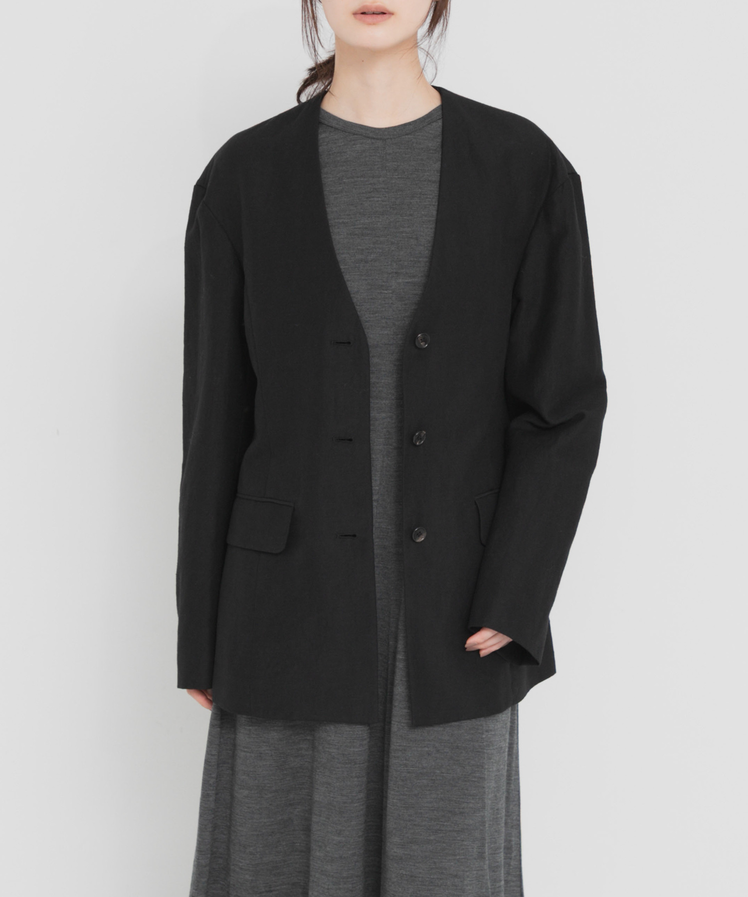 new basic　WOOL LINEN JACKET